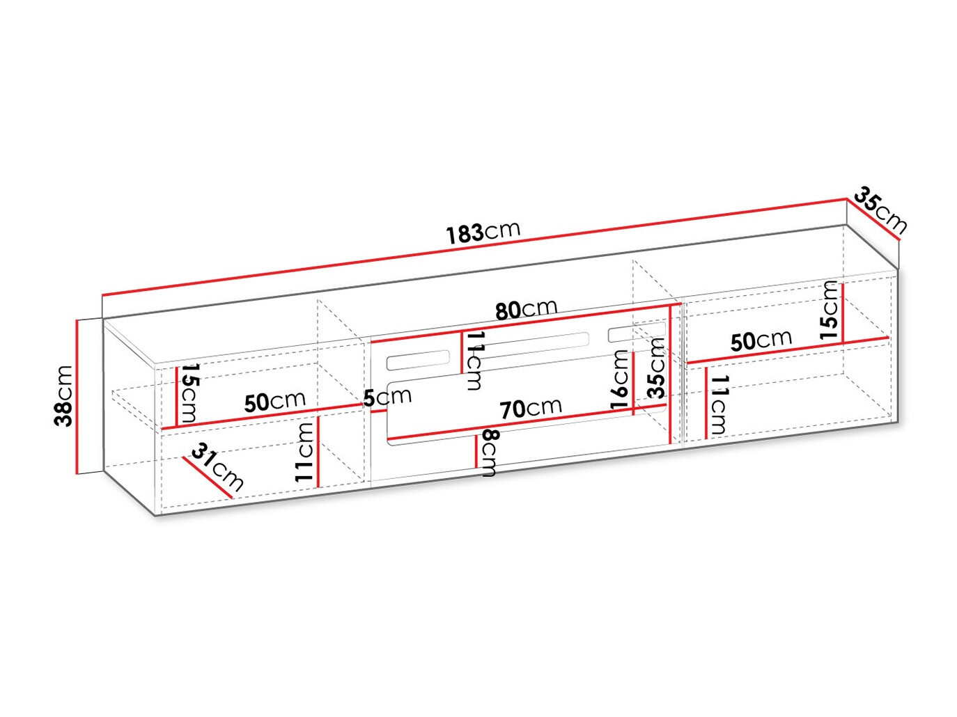 TV stol Mensura (Crna)