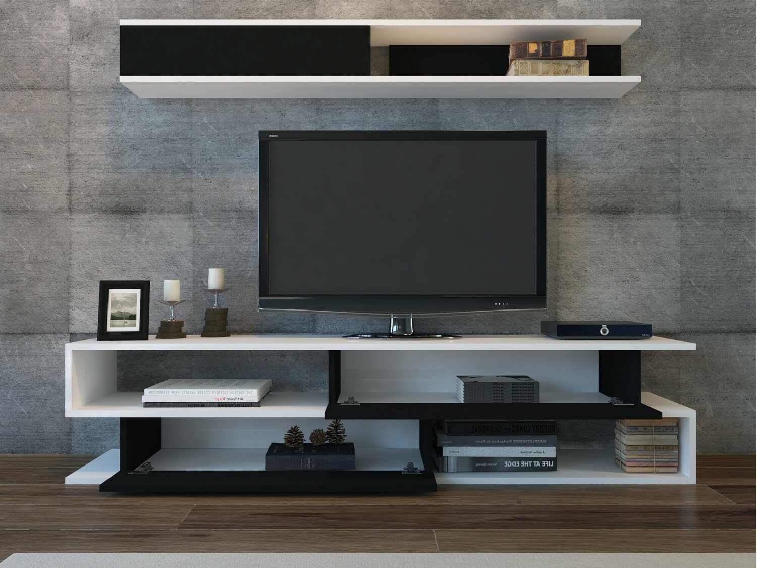 Set za dnevni boravak Kailua 904 (Crna + Bijela)