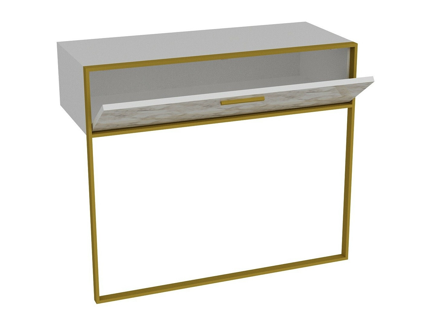 Konzolni stolić Kailua 907 (Bijela + Bijeli mramor)