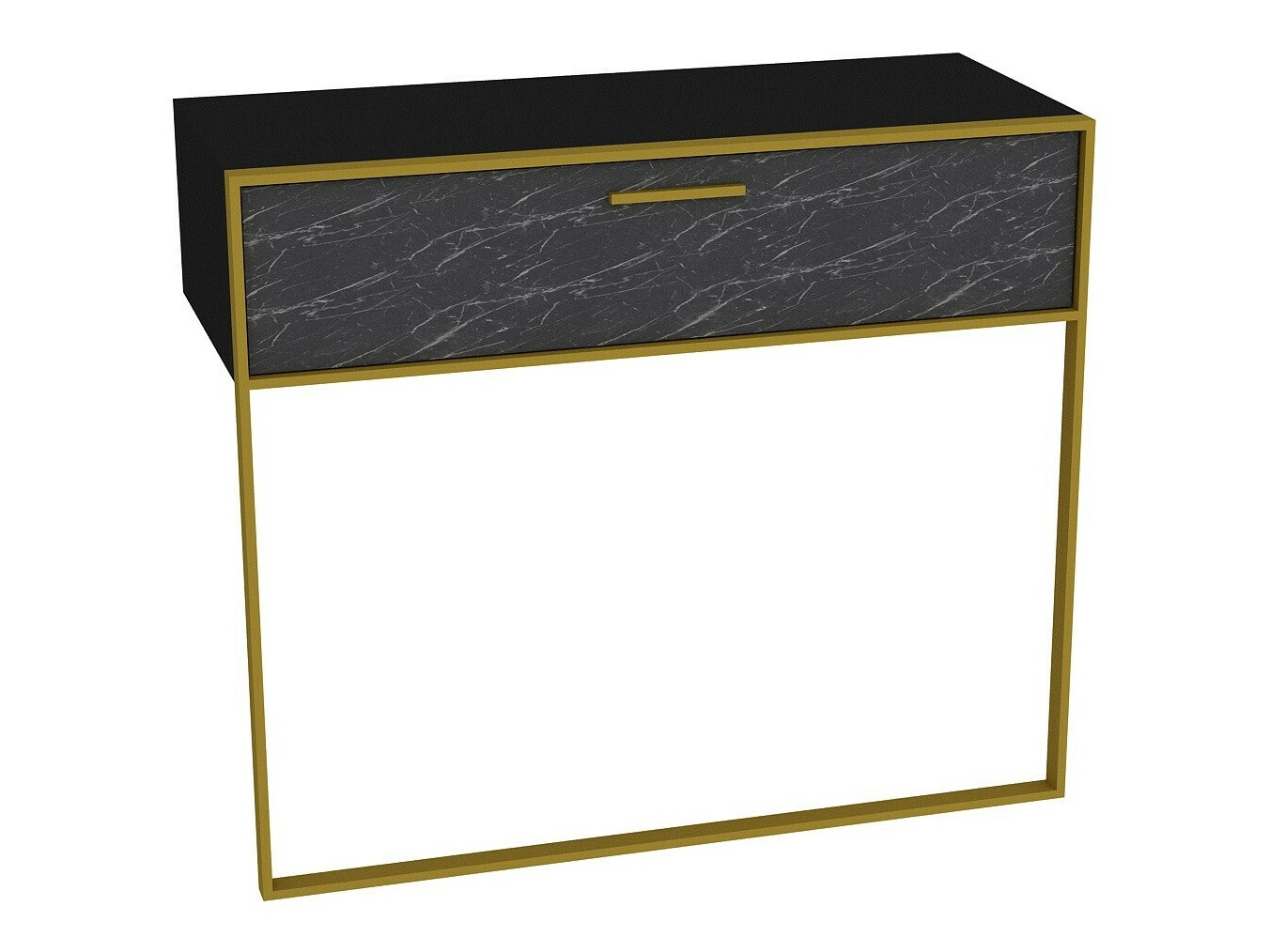 Konzolni stolić Kailua 907 (Crna + Crni mramor)
