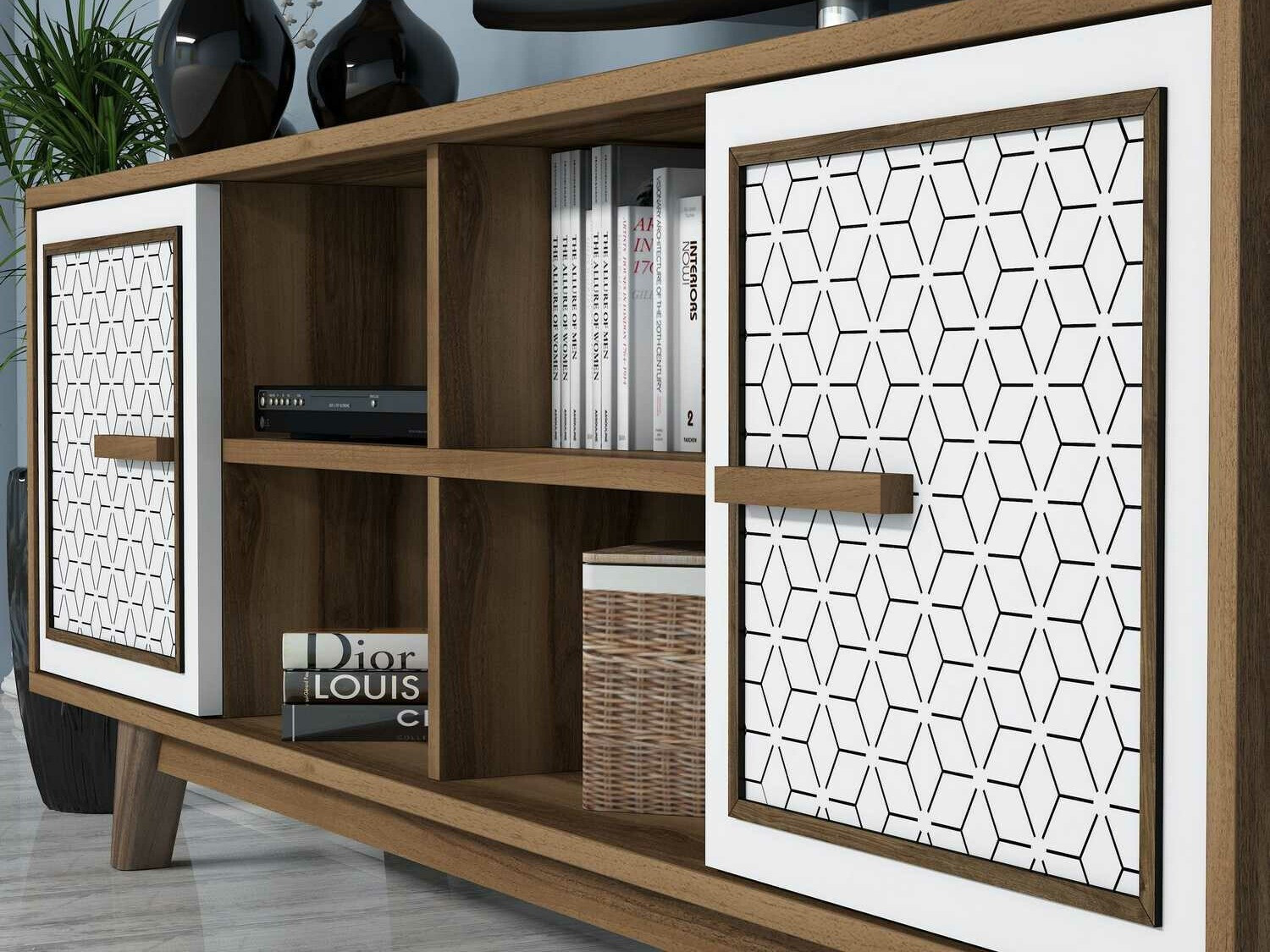 Set za dnevni boravak Kailua 1590 (Orah + Bijela)