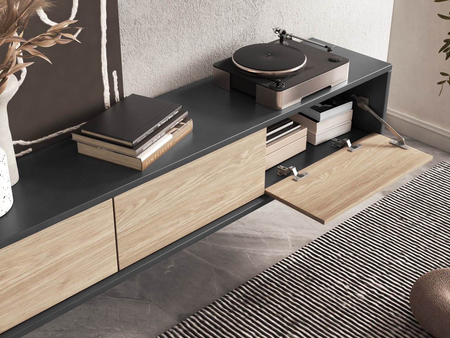 TV stol Austin 324 (Antracit + Hrast)