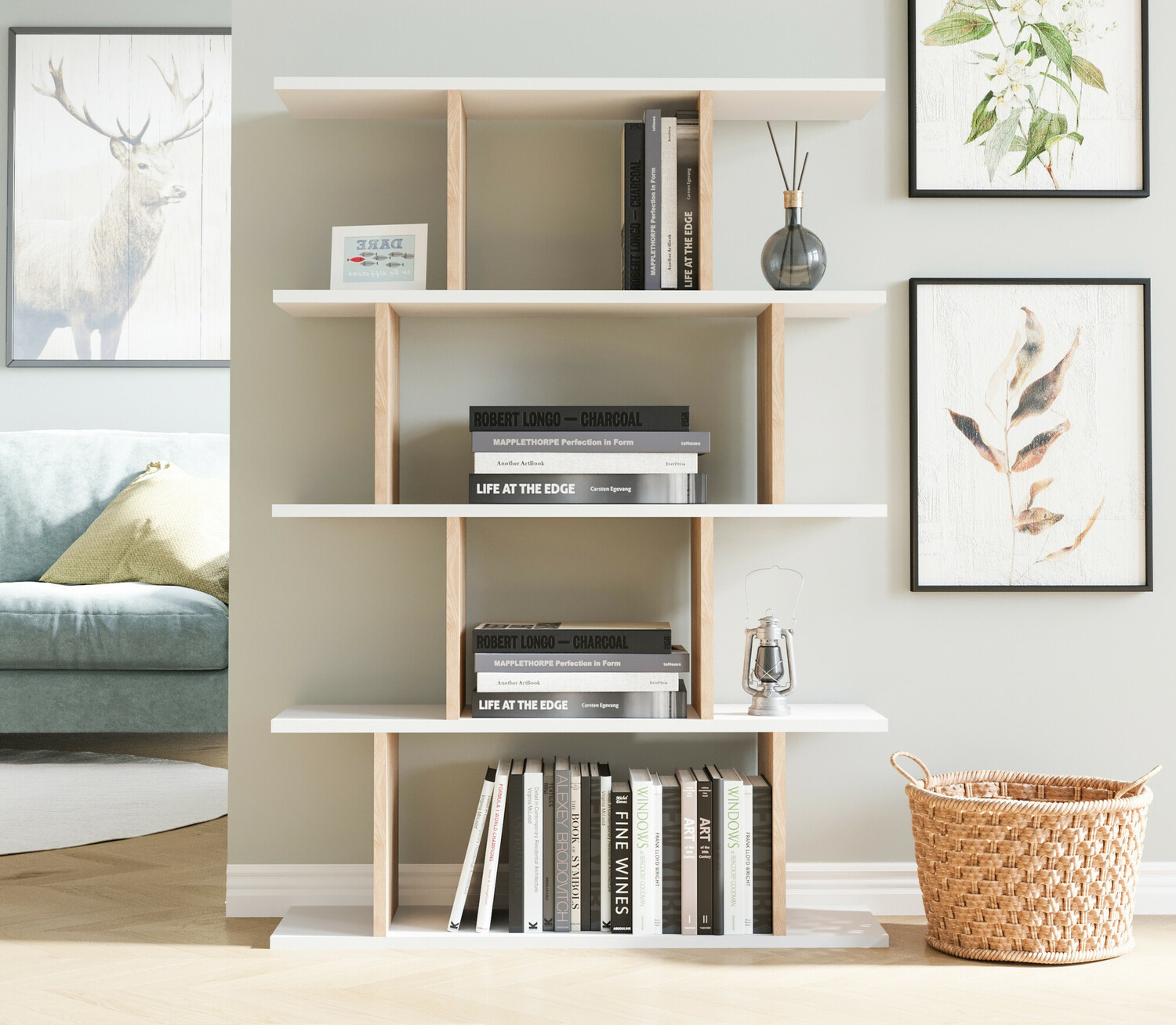 Polica Kailua 1048 (Bijela + Hrast)