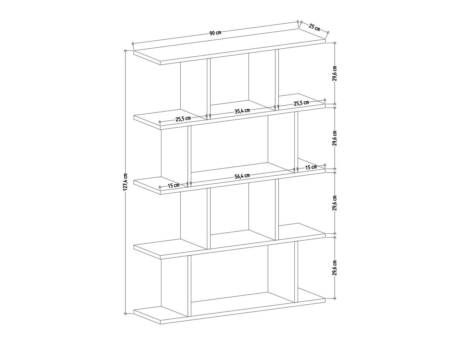 Polica Kailua 1048 (Bijela + Hrast)