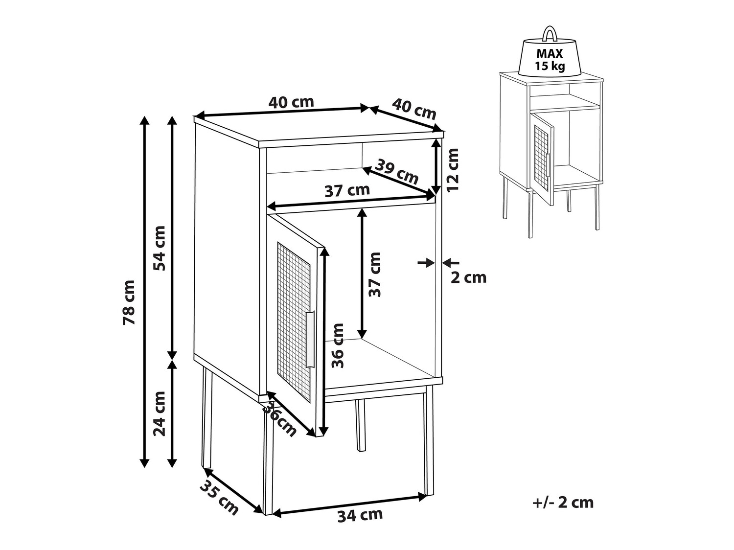 Noćni ormarić Levfelu 103