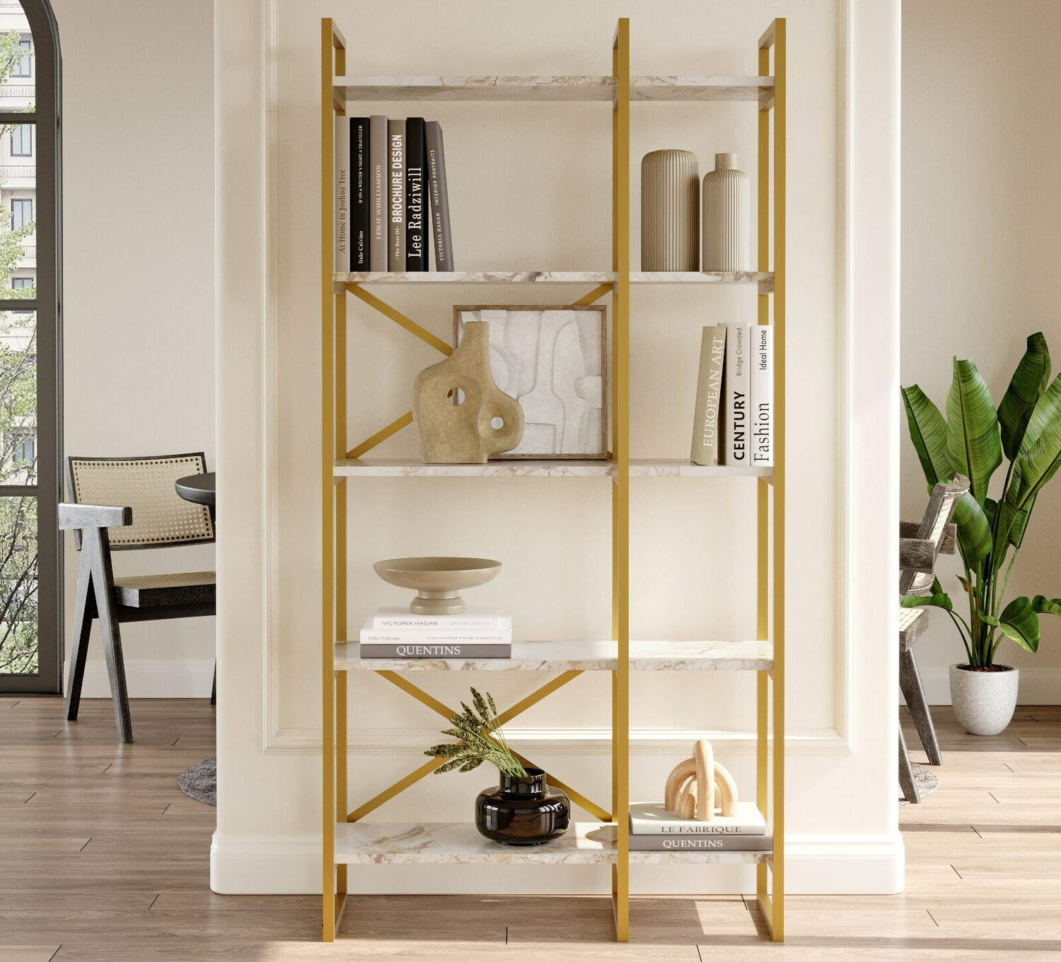 Polica Kailua 1082 (Bijeli mramor + Zlatna)