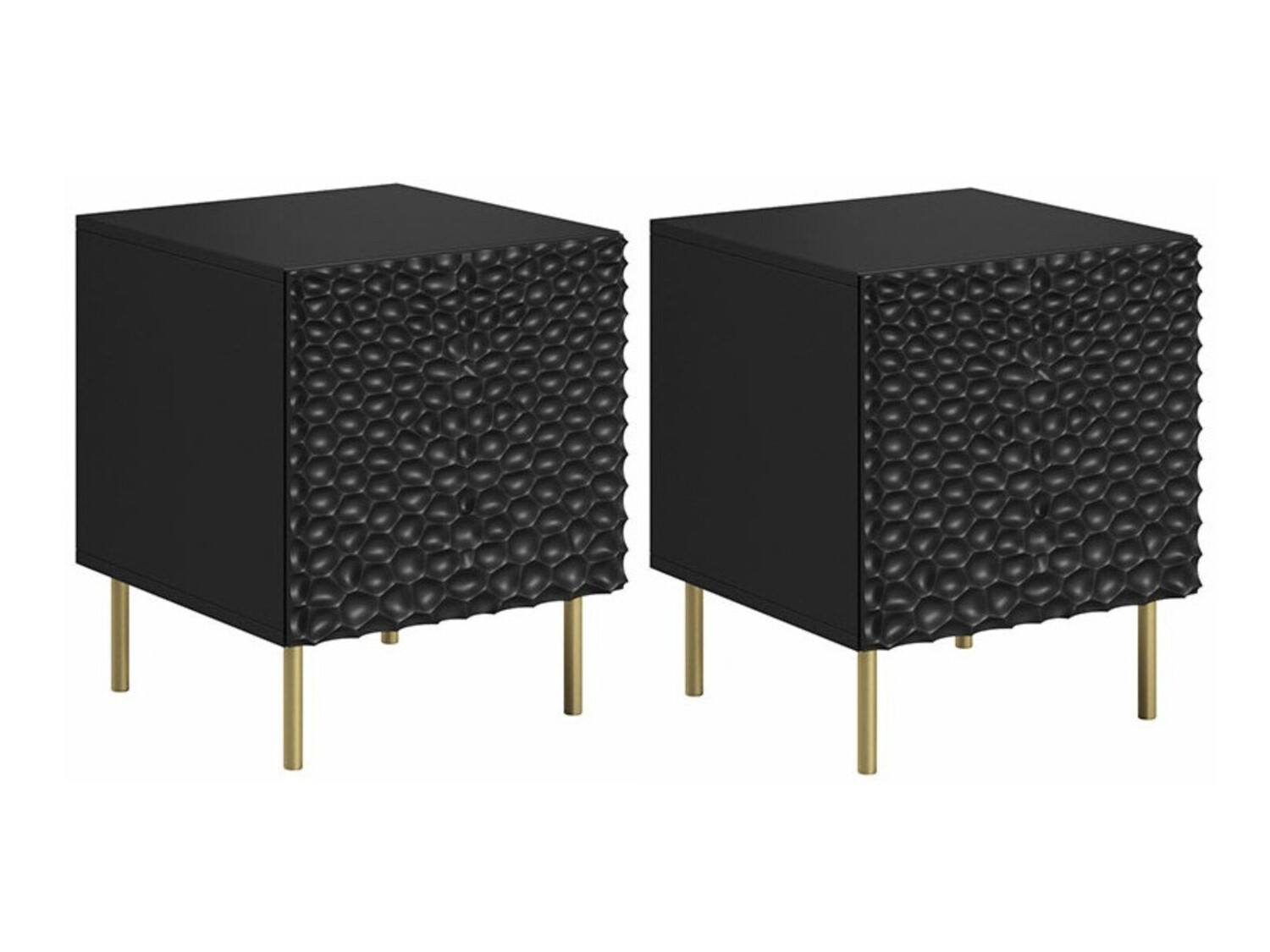 Set noćnih ormarića Charlotte 172 (Crna + Zlatna)