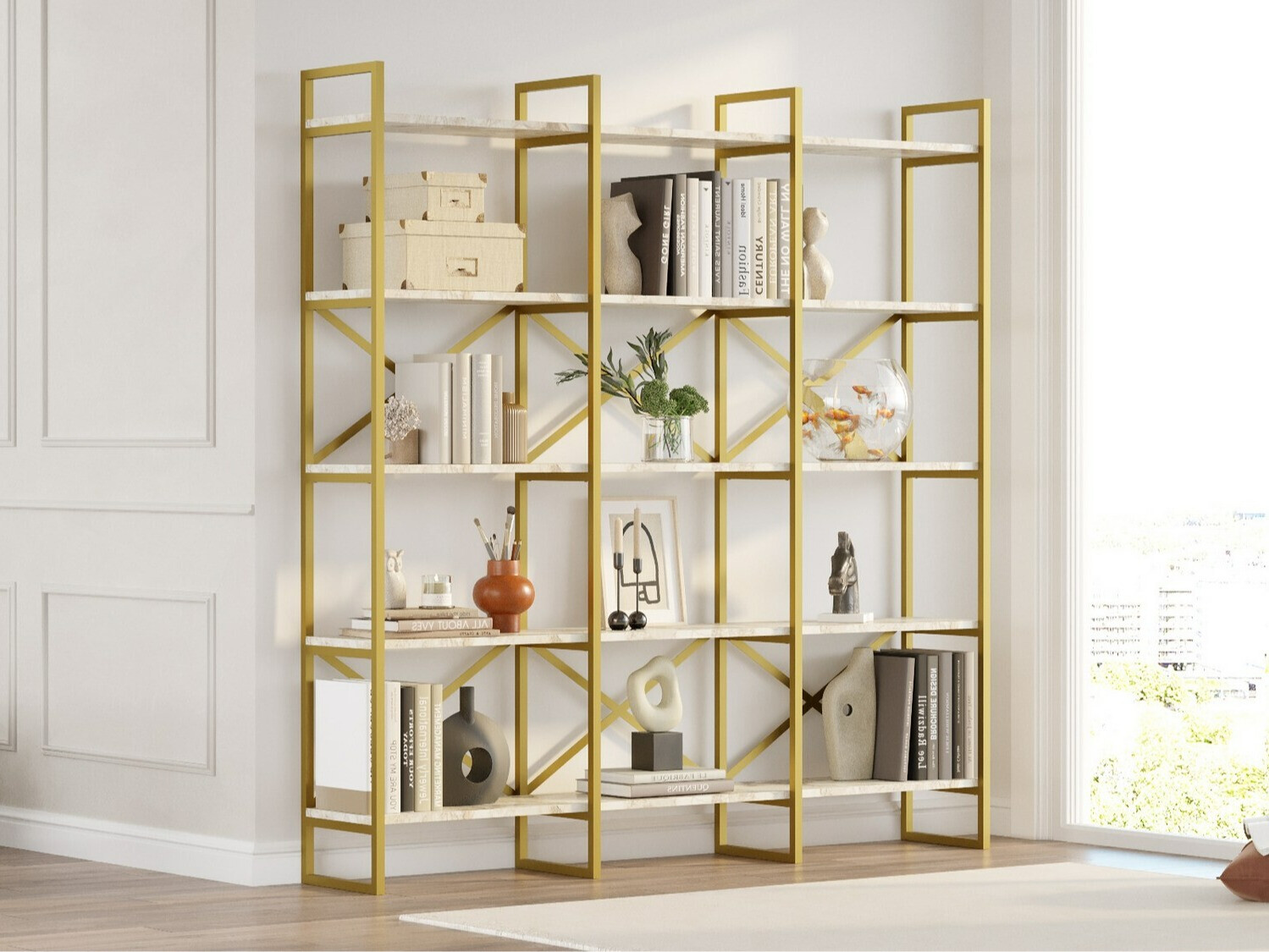 Polica Kailua 1093 (Bijeli mramor + Zlatna)