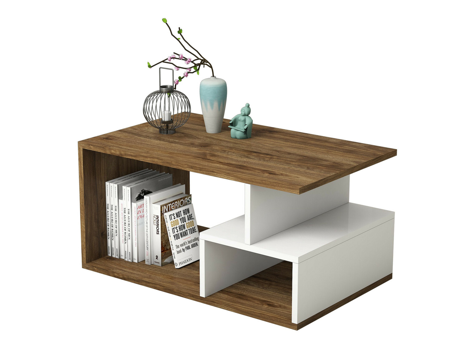 Stolić za kavu Kailua 1104 (Bijela + Orah)