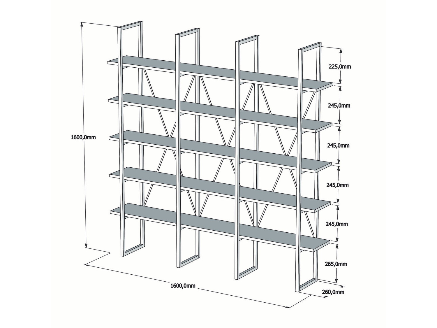 Polica Kailua 1122 (Orah + Crna)