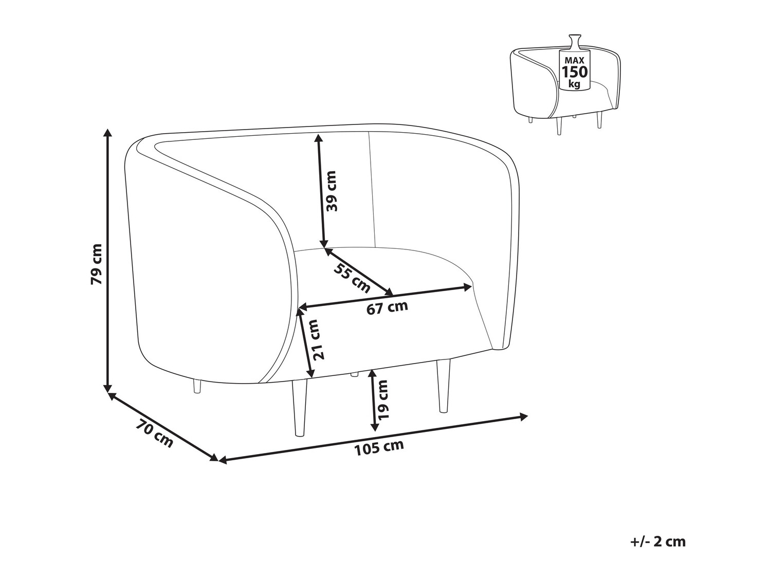 Fotelja Berwyn 122 (Bijela + Zlatna)