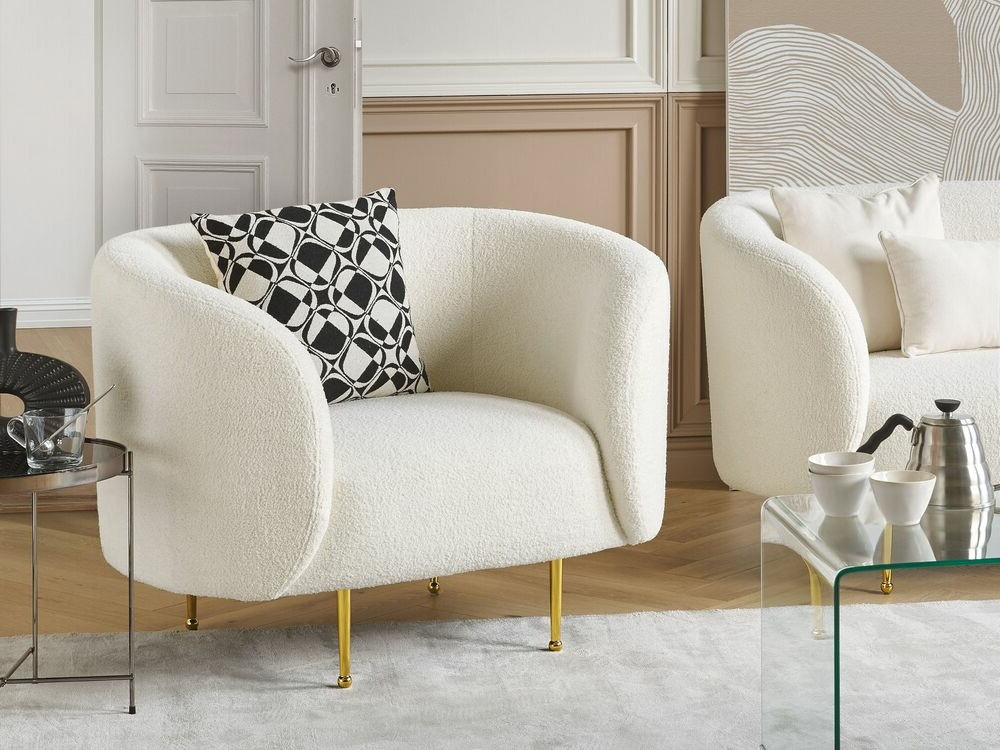 Fotelja Berwyn 122 (Bijela + Zlatno)