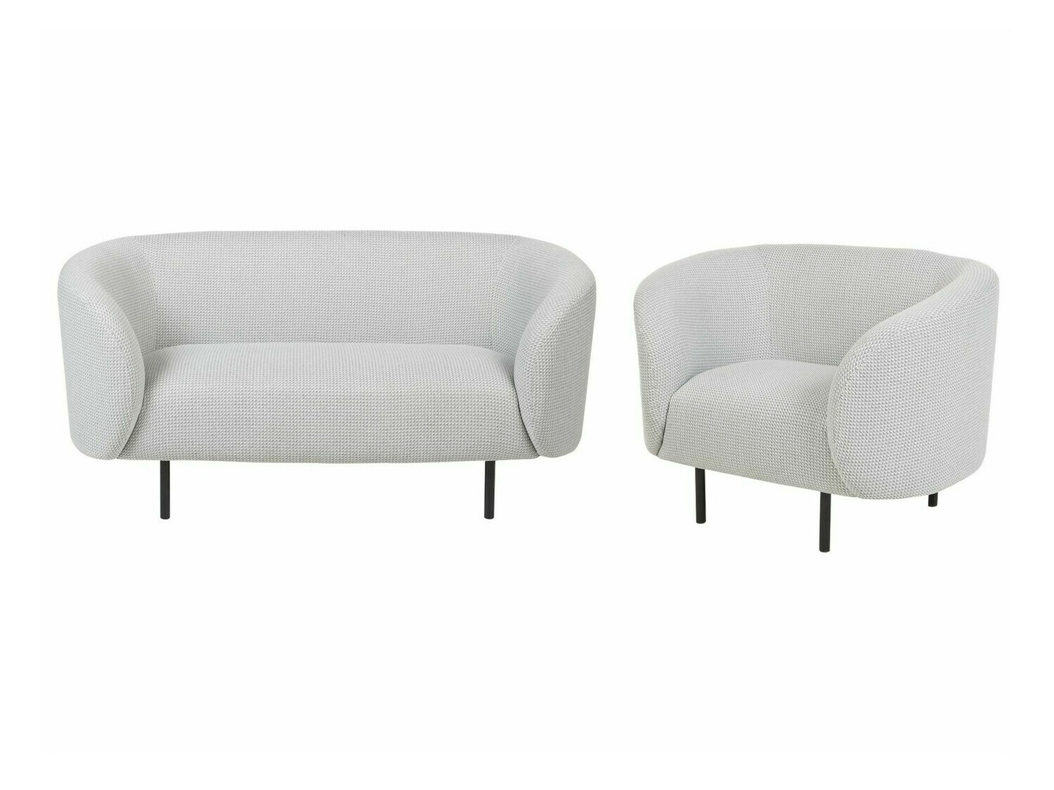 Tapecirani namještaj Berwyn 124 (Bijela + Crna)