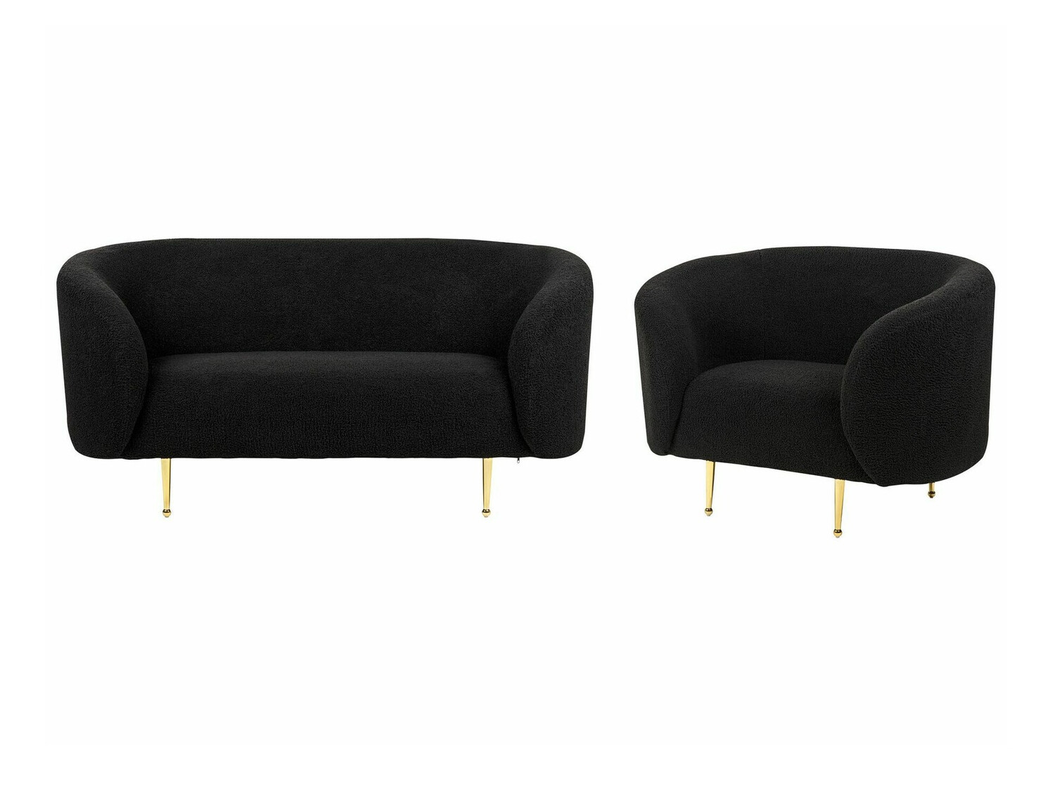 Tapecirani namještaj Berwyn 124 (Crna + Zlatna)