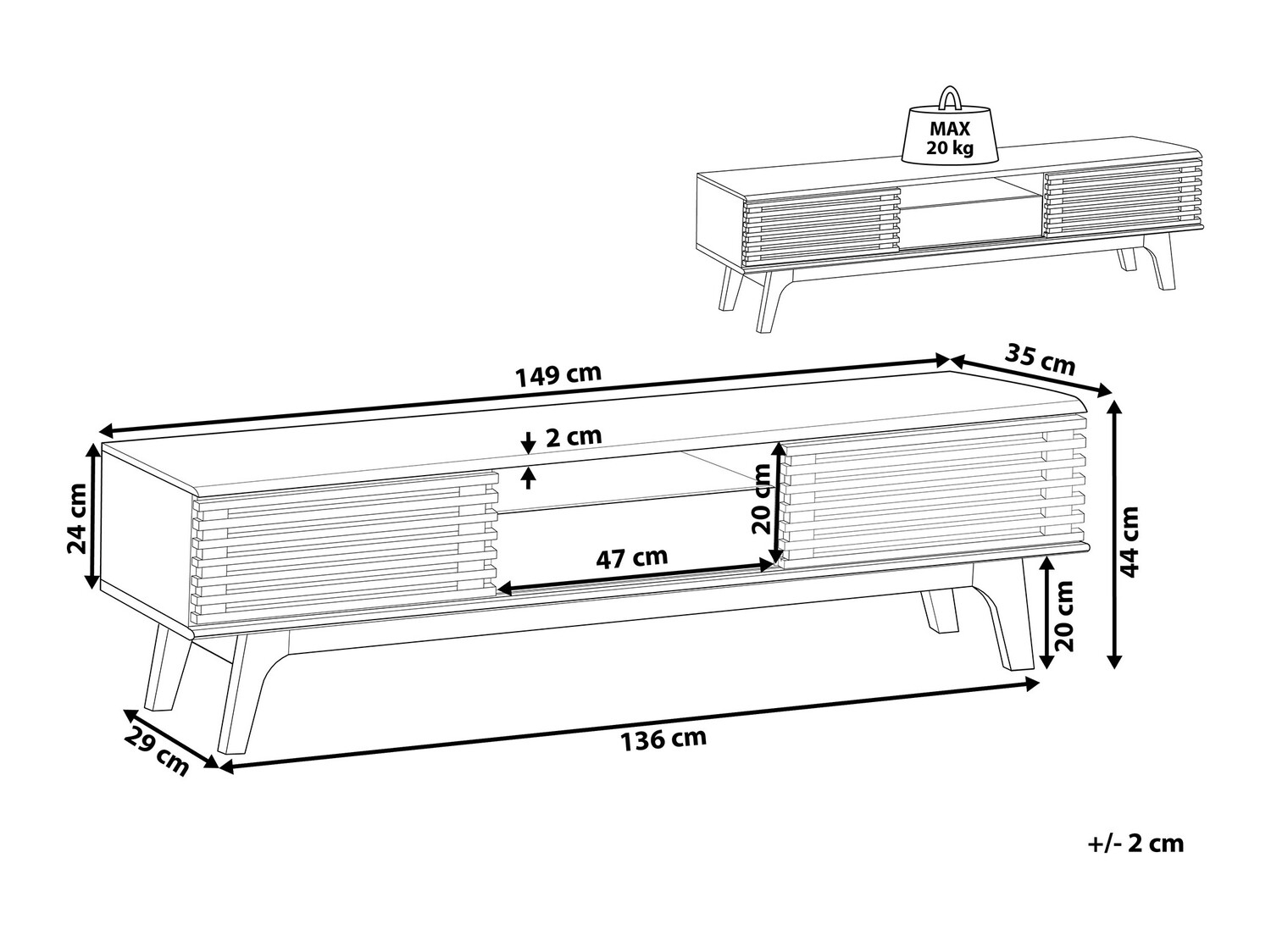 TV stol Berwyn 133 (Smeđa)