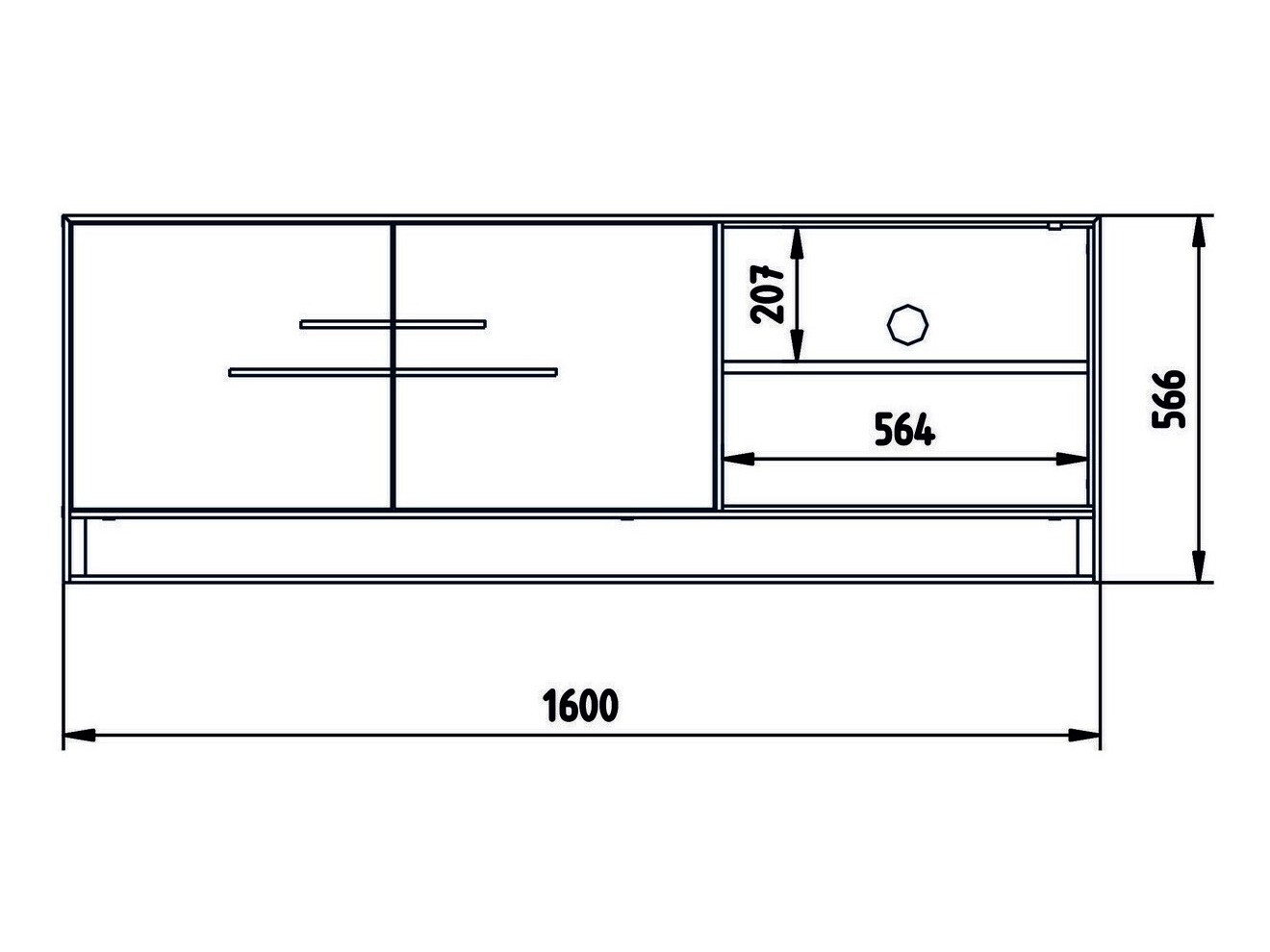 TV stol Kailua 1169 (Zlatna + Bijeli mramor)