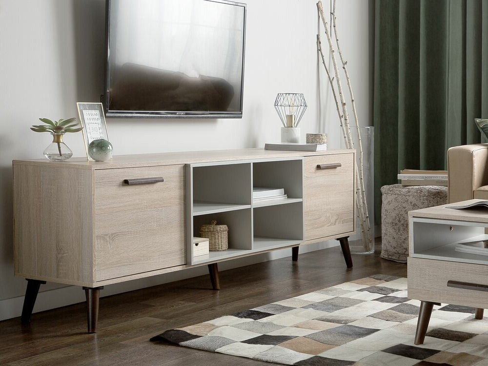 TV stol Berwyn 139 (Siva + Svijetlo drvo)