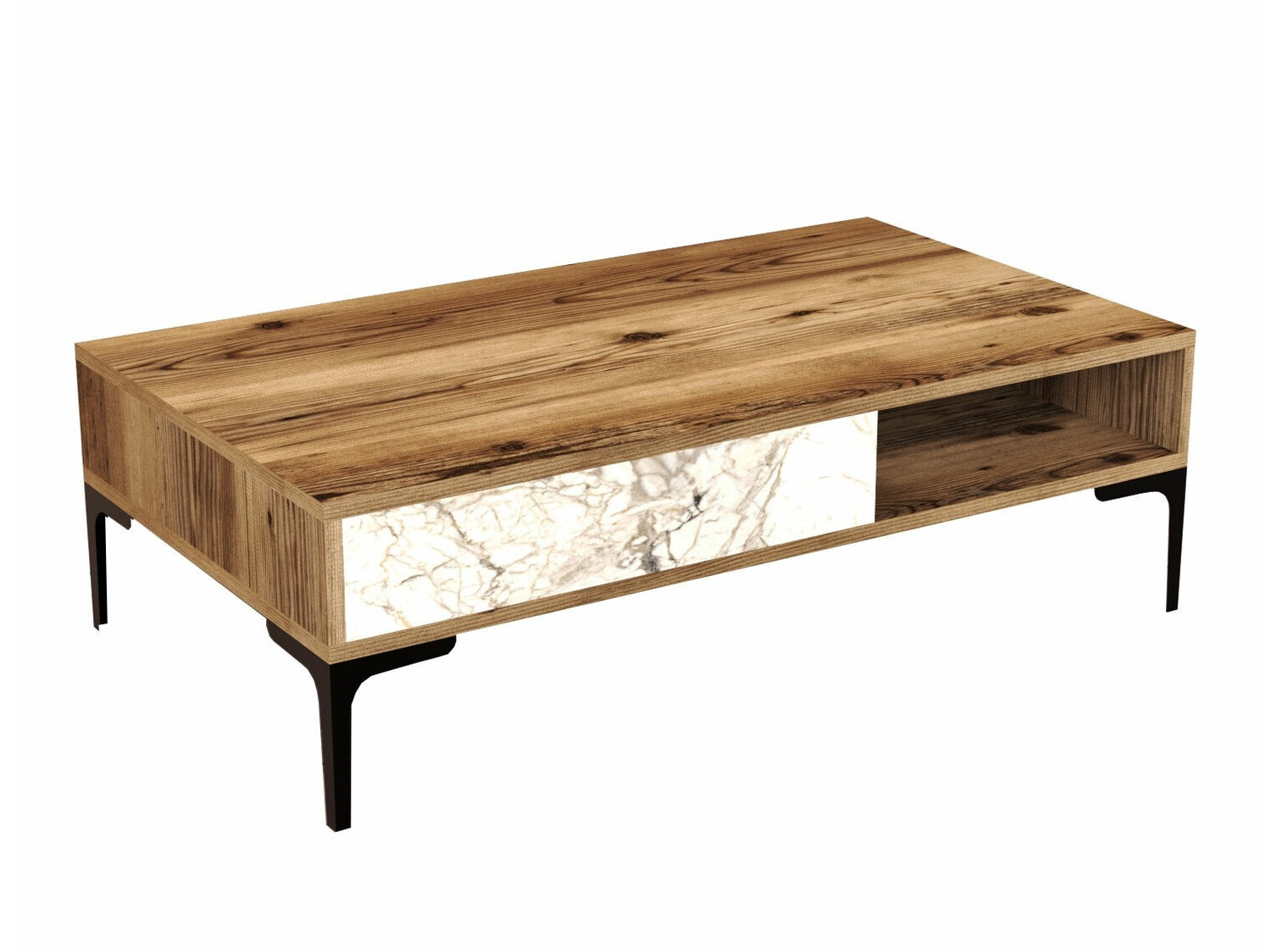 Stolić za kavu Kailua 1239 (Orah + Bijeli mramor)