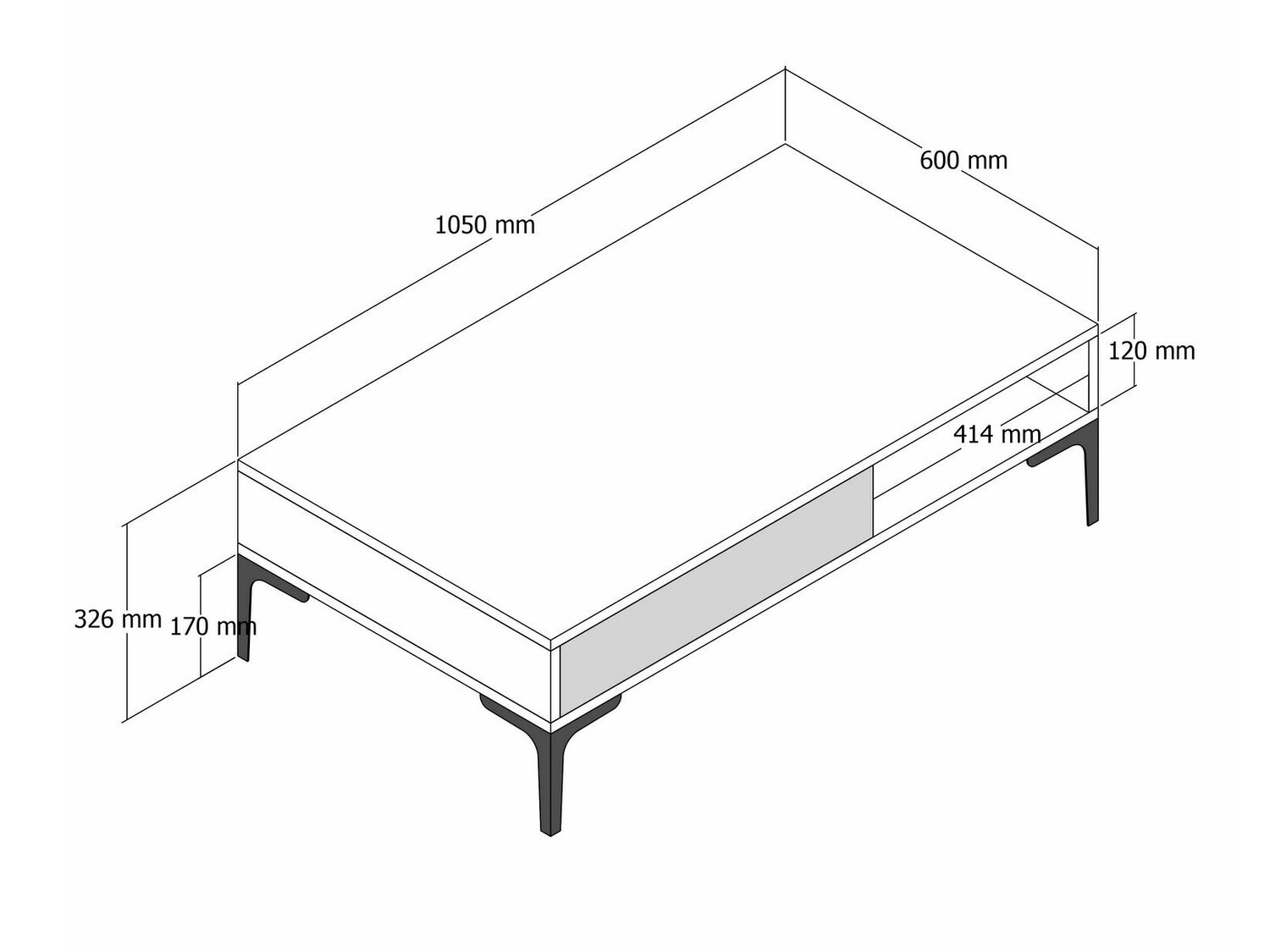 Stolić za kavu Kailua 1239 (Orah + Bijeli mramor)