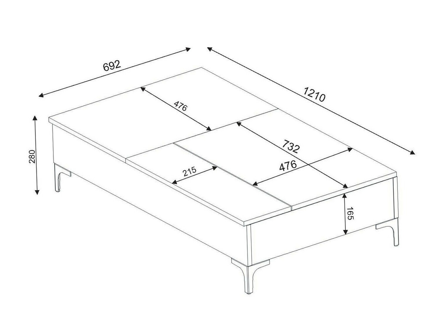 Transformirajući stolić za kavu Kailua 1296 (Bijela)