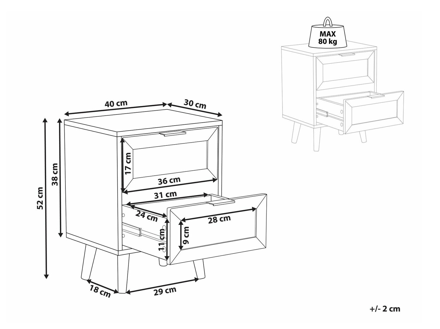 Noćni ormarić Berwyn 144