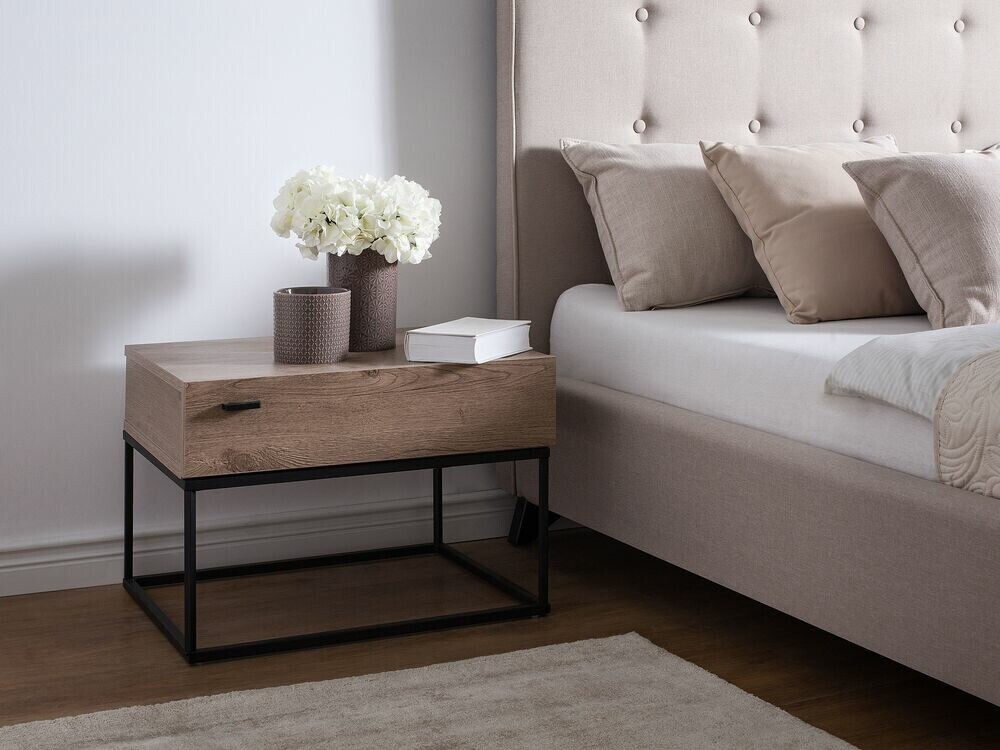 Noćni ormarić Berwyn 158 (Tamno smeđa + Crna)