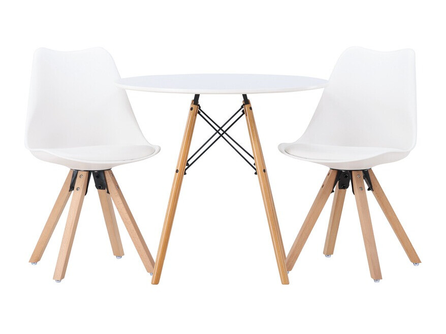 Blagovaonski set Dallas 4244 (Bijela + Svijetlo smeđa)