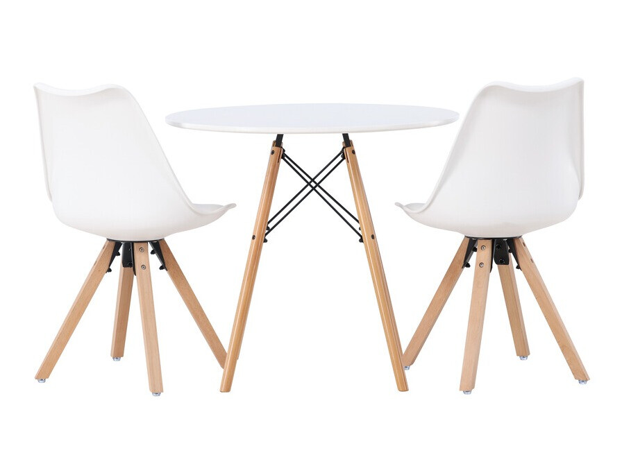 Blagovaonski set Dallas 4244 (Bijela + Svijetlo smeđa)