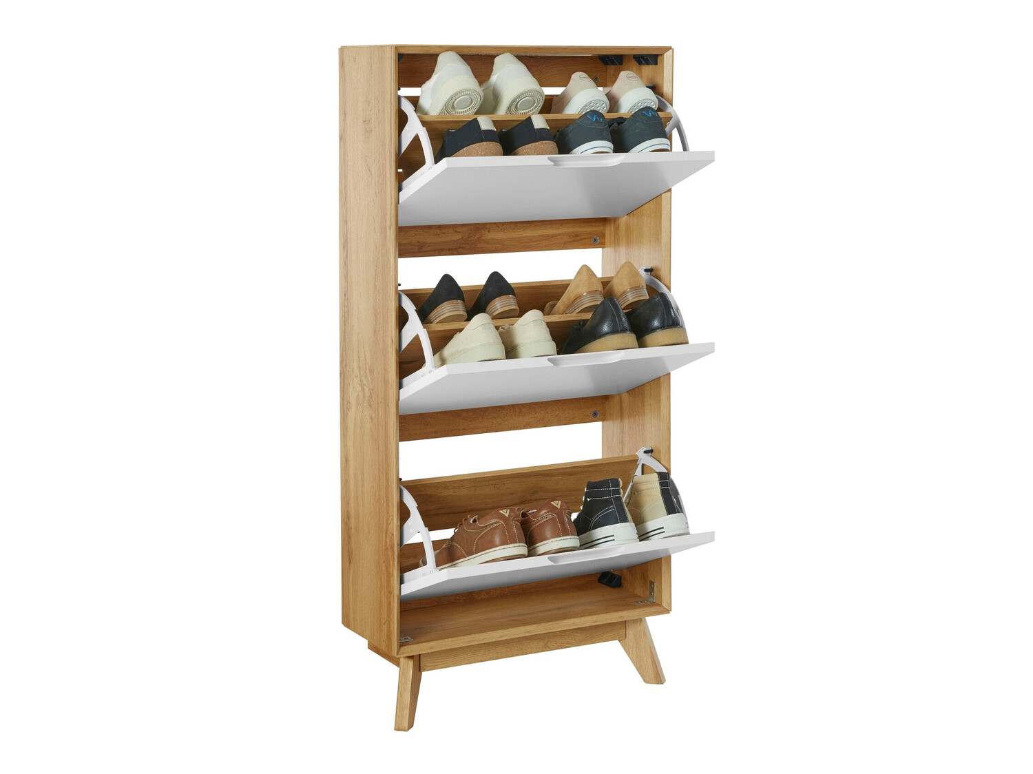 Ormarić za cipele Dorvou 104 (Bijela + Hrast)