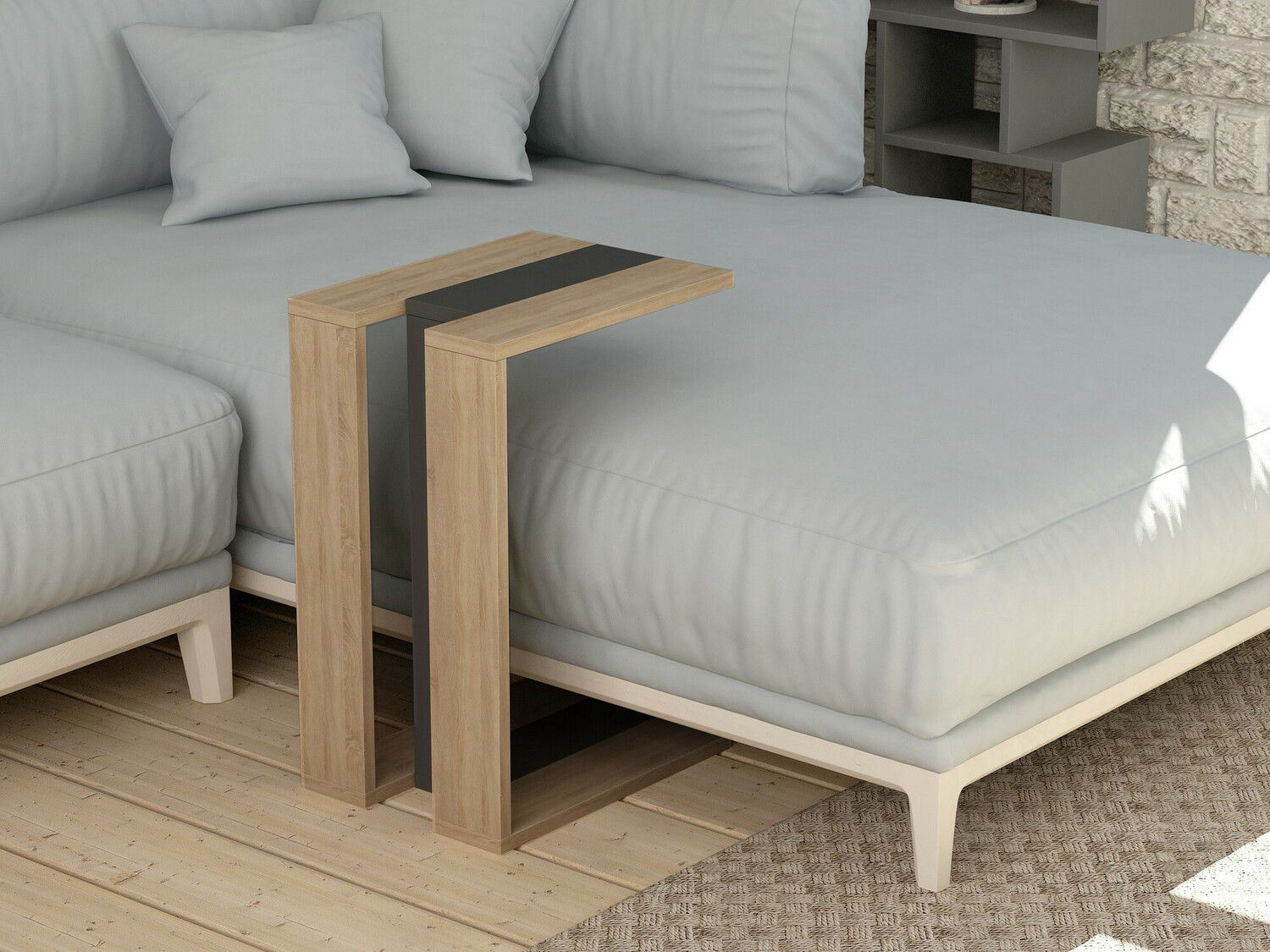 Pomoćni stolić Kailua 1380 (Antracit + Hrast)