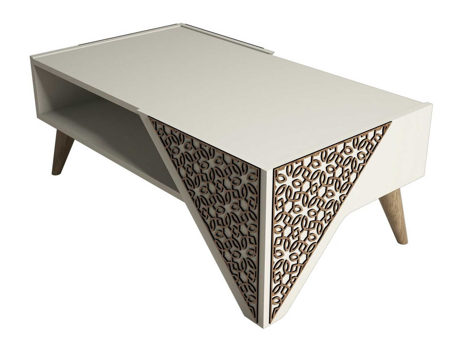 Stolić za kavu Kailua 1375 (Krem + Svijetlo drvo)