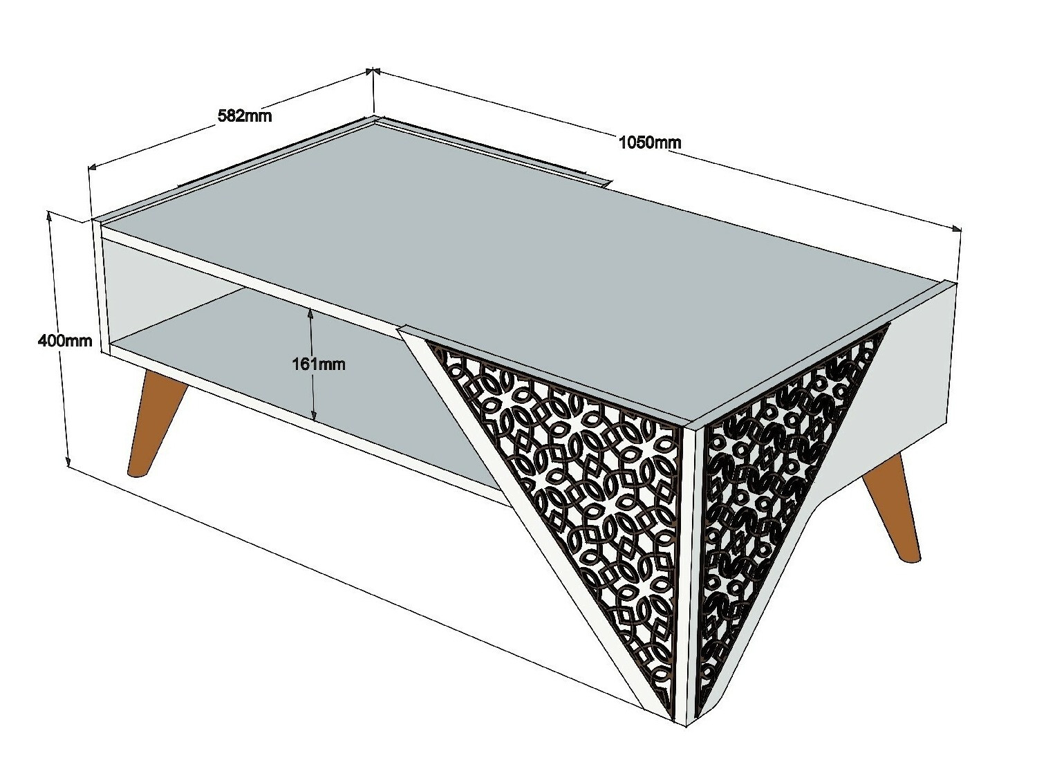 Stolić za kavu Kailua 1375 (Krem + Svijetlo drvo)