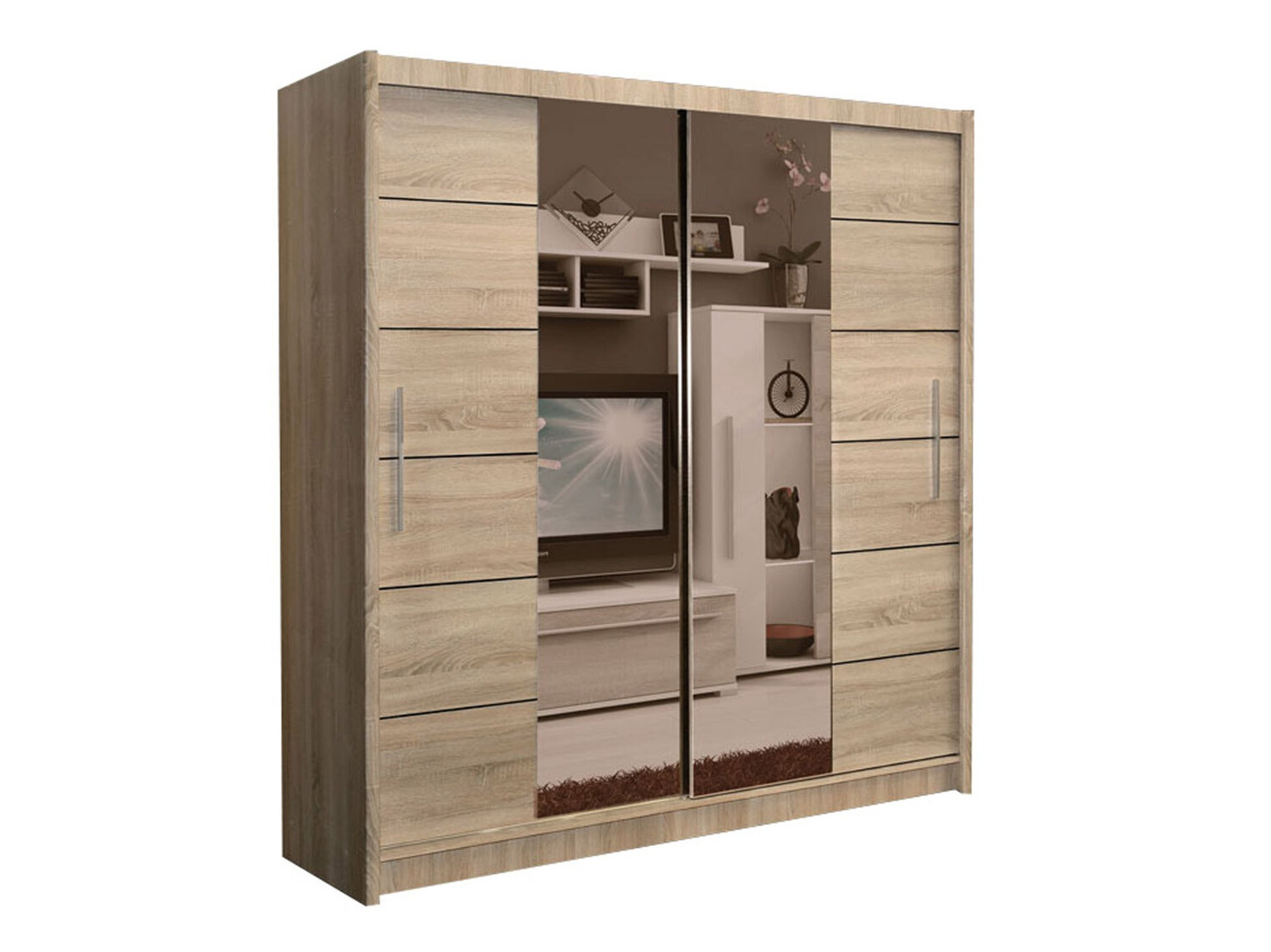 Ormar Honolulu 193 (Sonoma hrast + tonirano ogledalo)