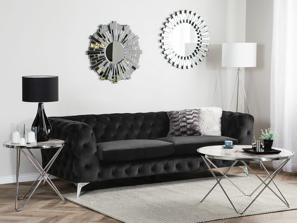 Chesterfield kauč Berwyn 185 (Crna)