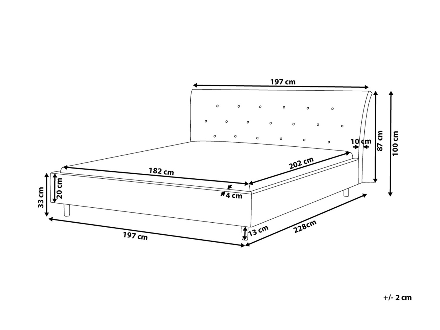 Krevet Berwyn 194 (Tamno sivo)