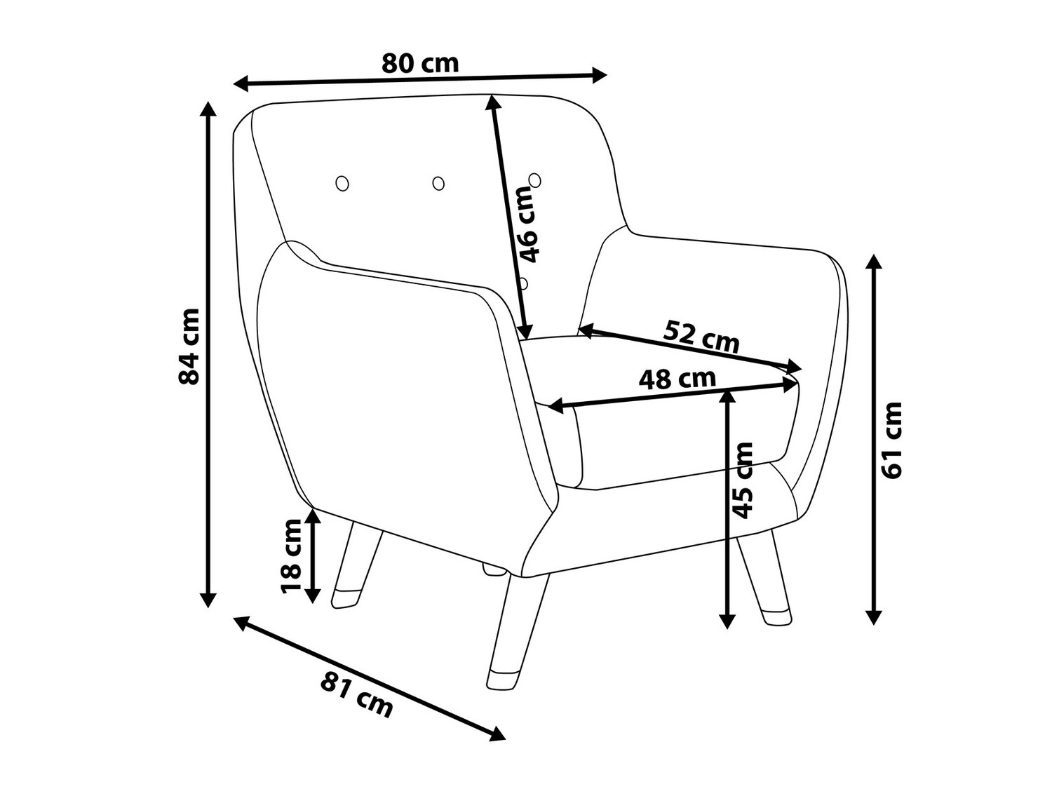 Fotelja Berwyn 219 (Siva)