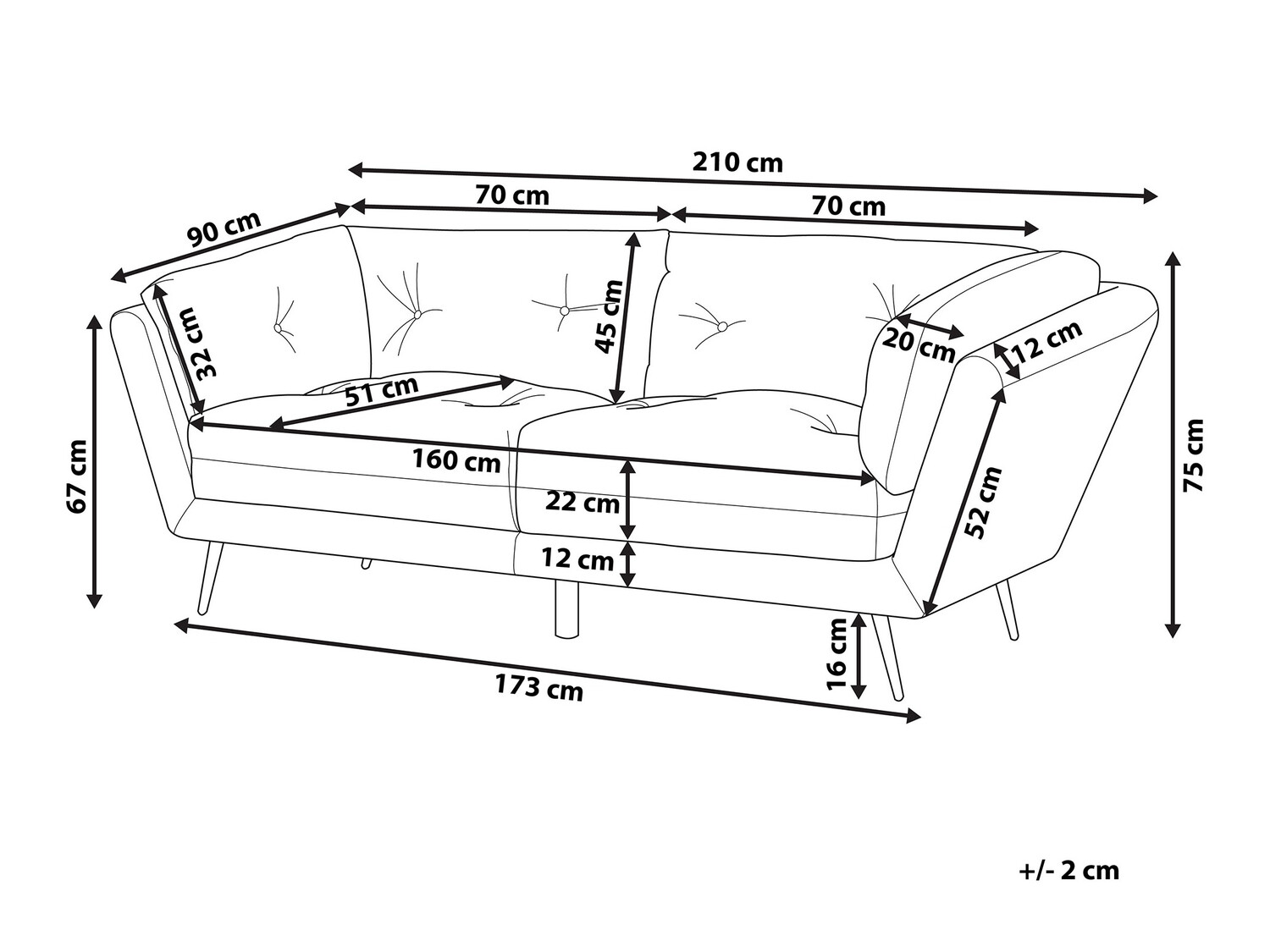 Kauč Berwyn 212 (Zelena)