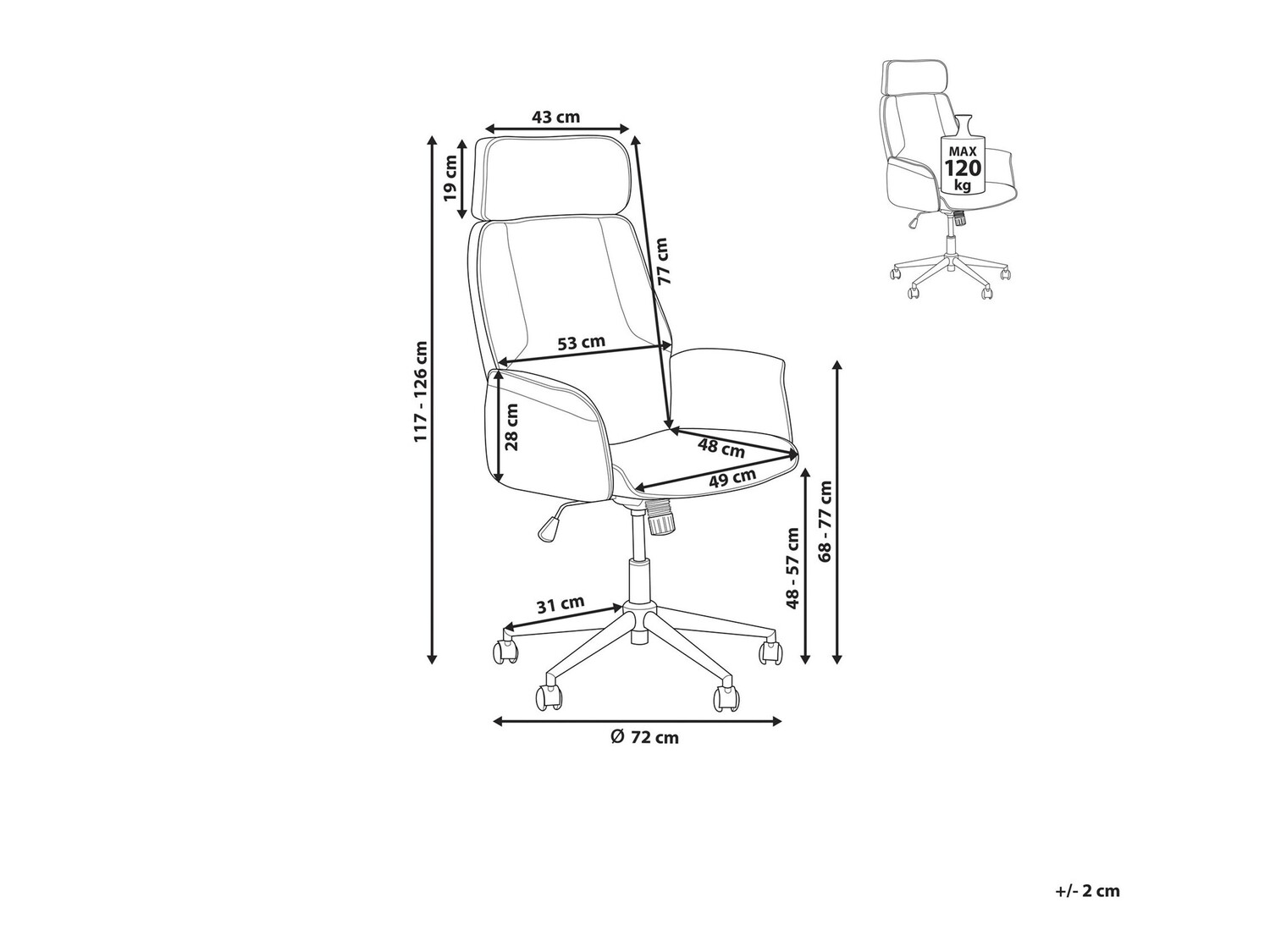 Uredska stolica Berwyn 217 (Bež)