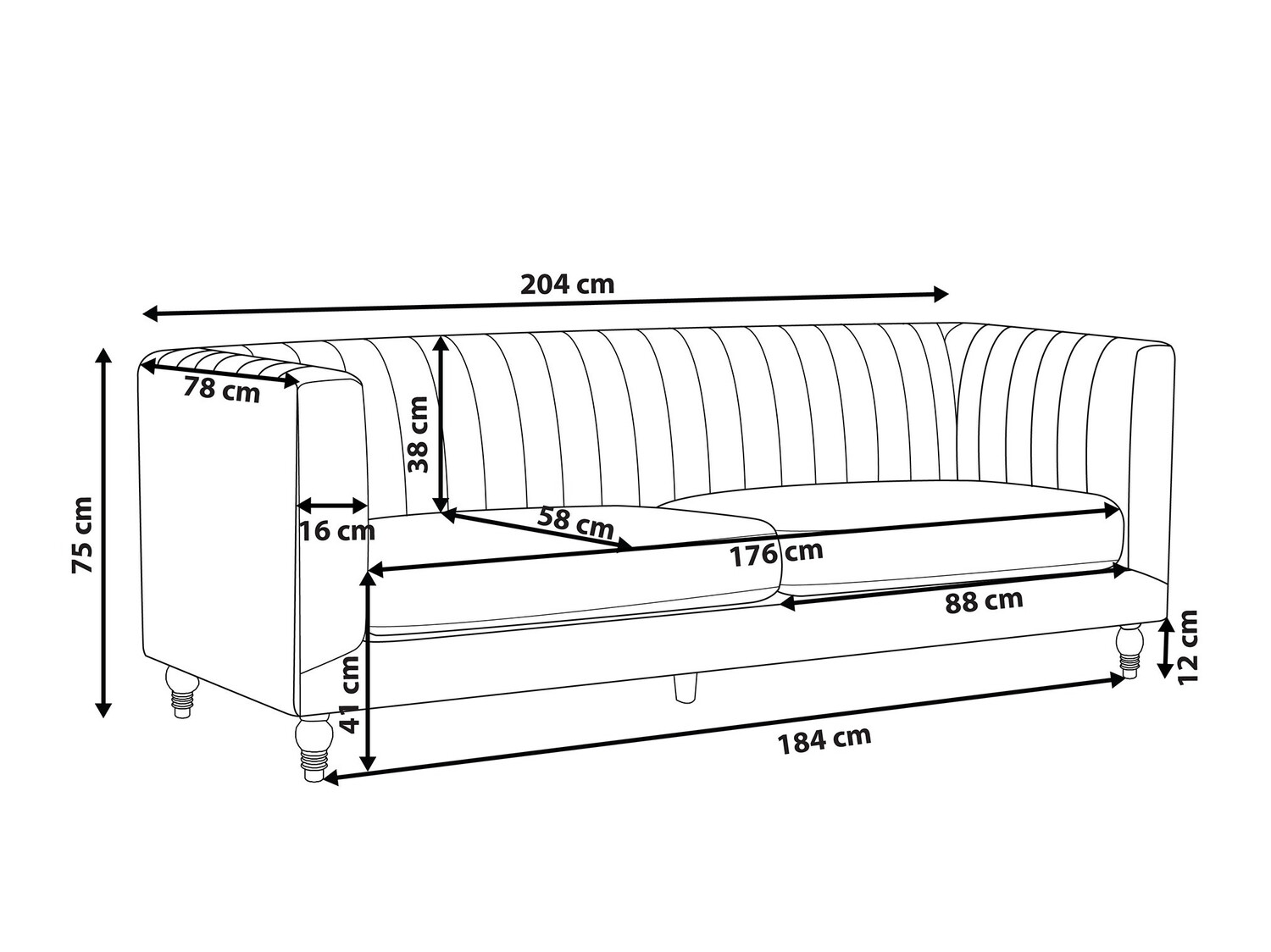 Kauč Berwyn 237 (Zelena)