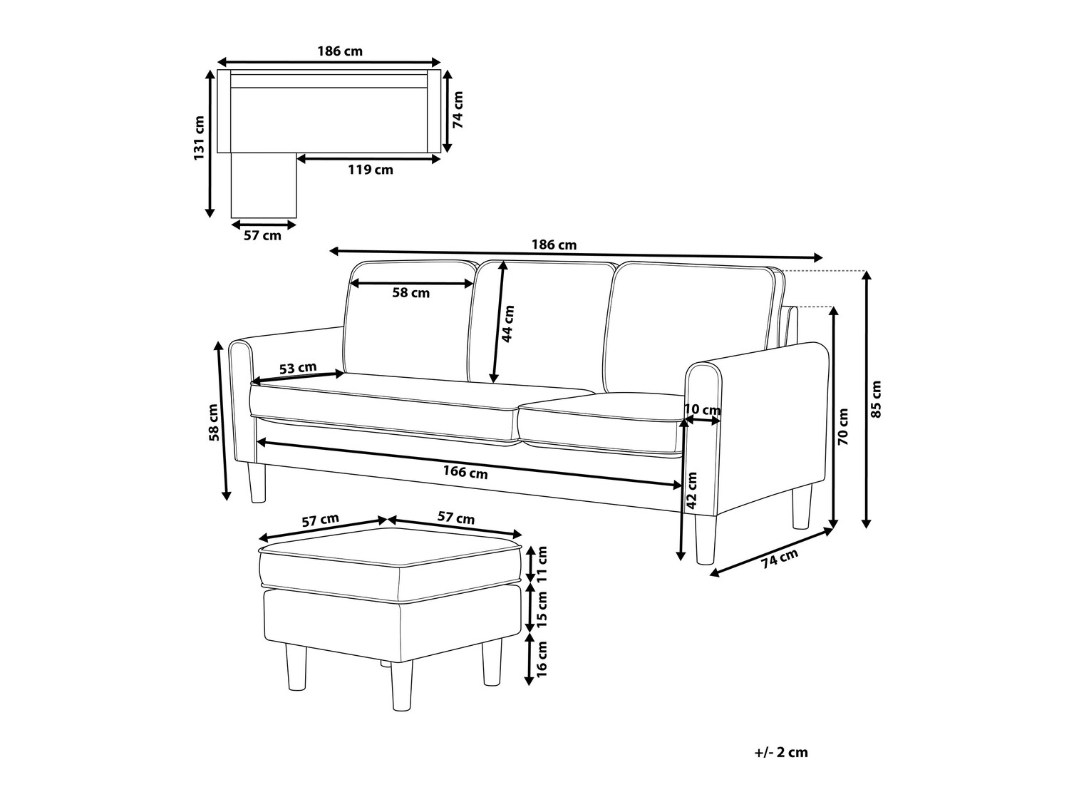 Kauč Berwyn 239 (Plava)
