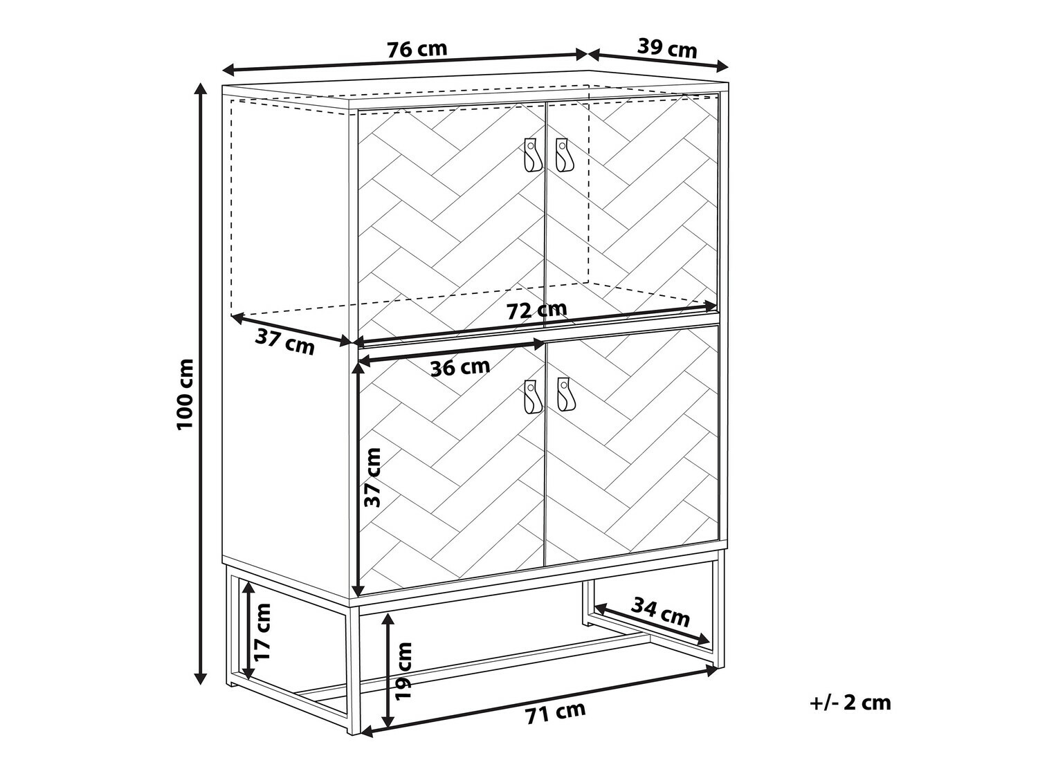 Ormarić Fiotivu 100 (Bijela + Crna + Svijetlo drvo)