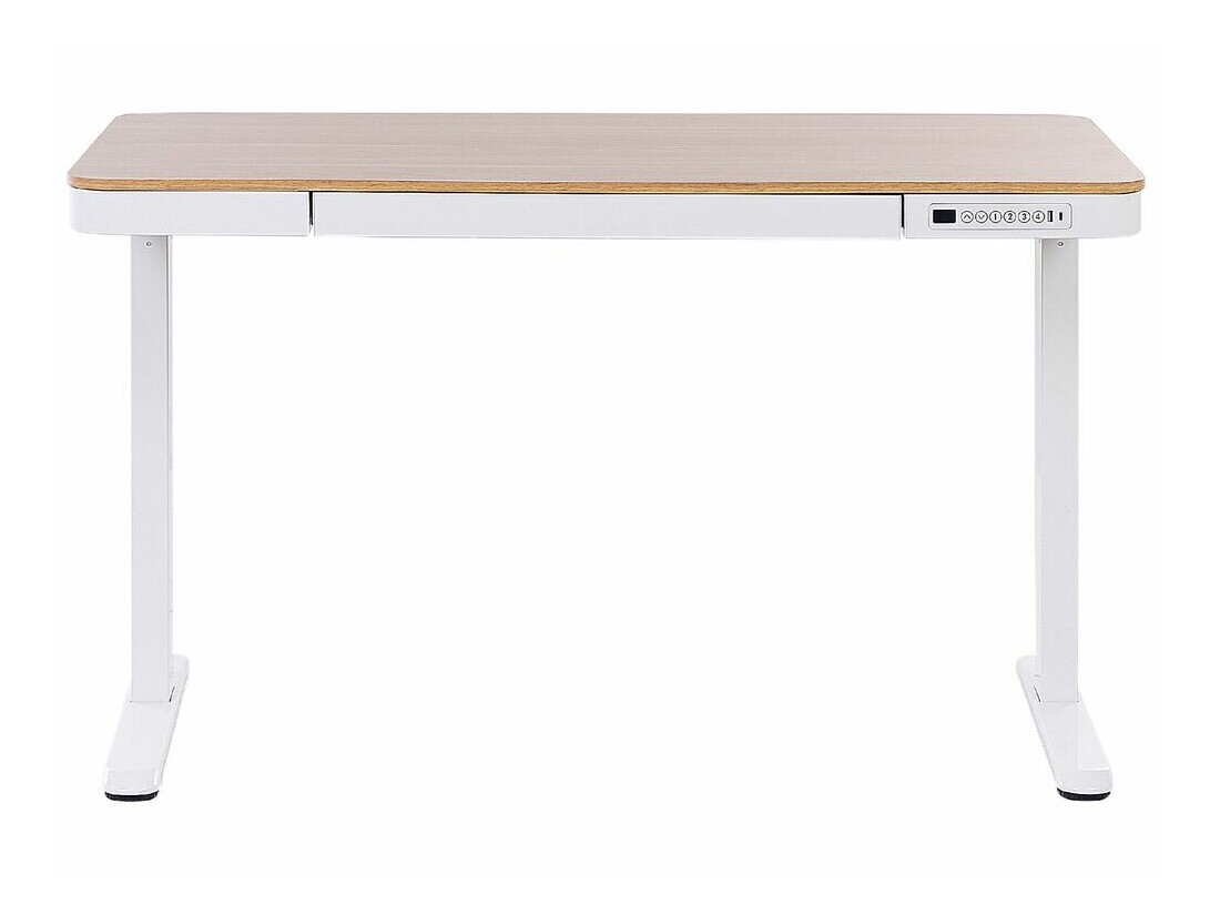 Radni stol podesiv po visini Berwyn 224 (Bijela + Svijetlo drvo)