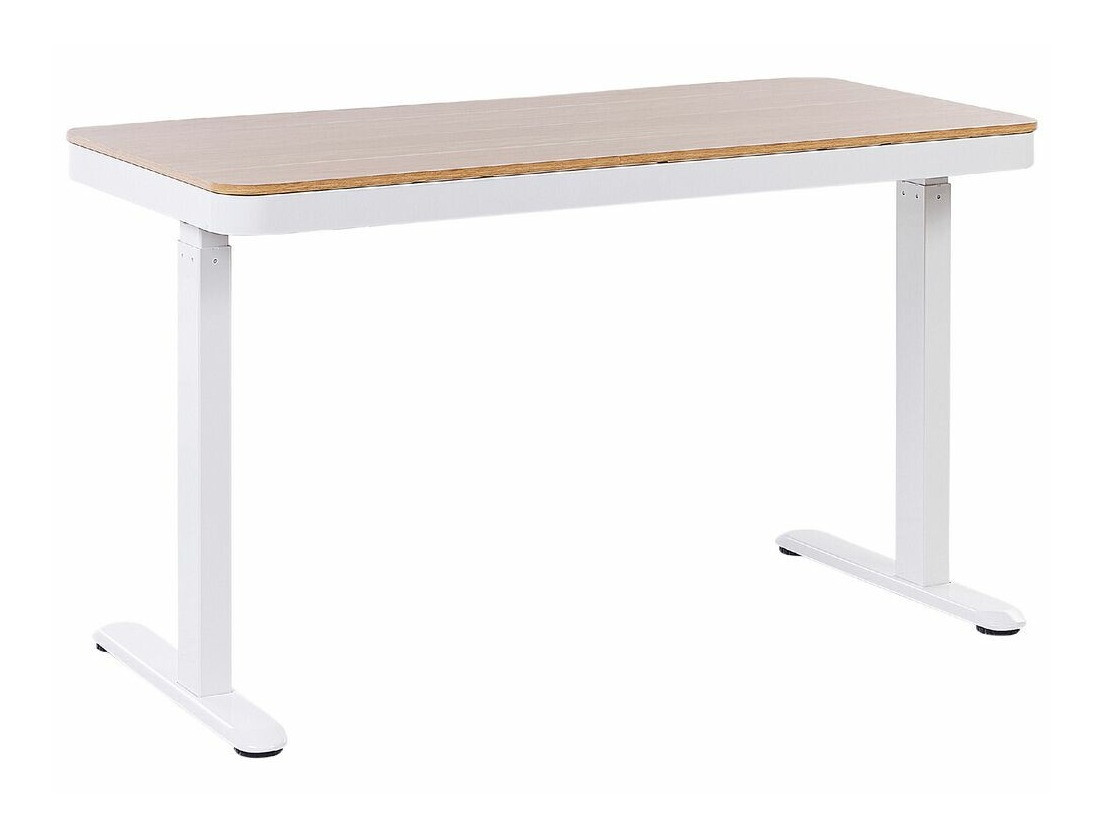 Radni stol podesiv po visini Berwyn 224 (Bijela + Svijetlo drvo)