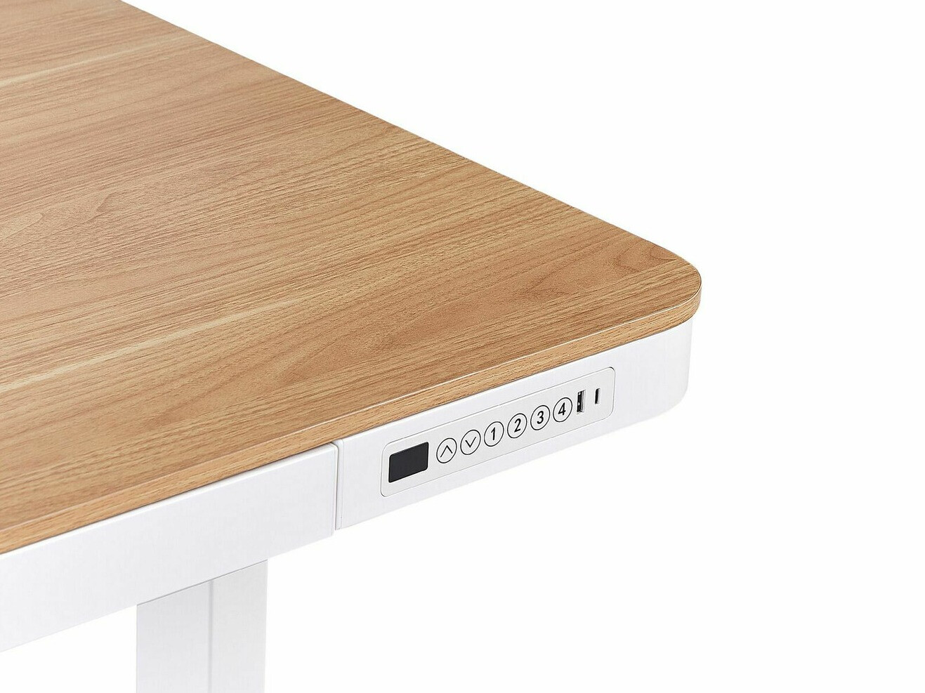 Radni stol podesiv po visini Berwyn 224 (Bijela + Svijetlo drvo)