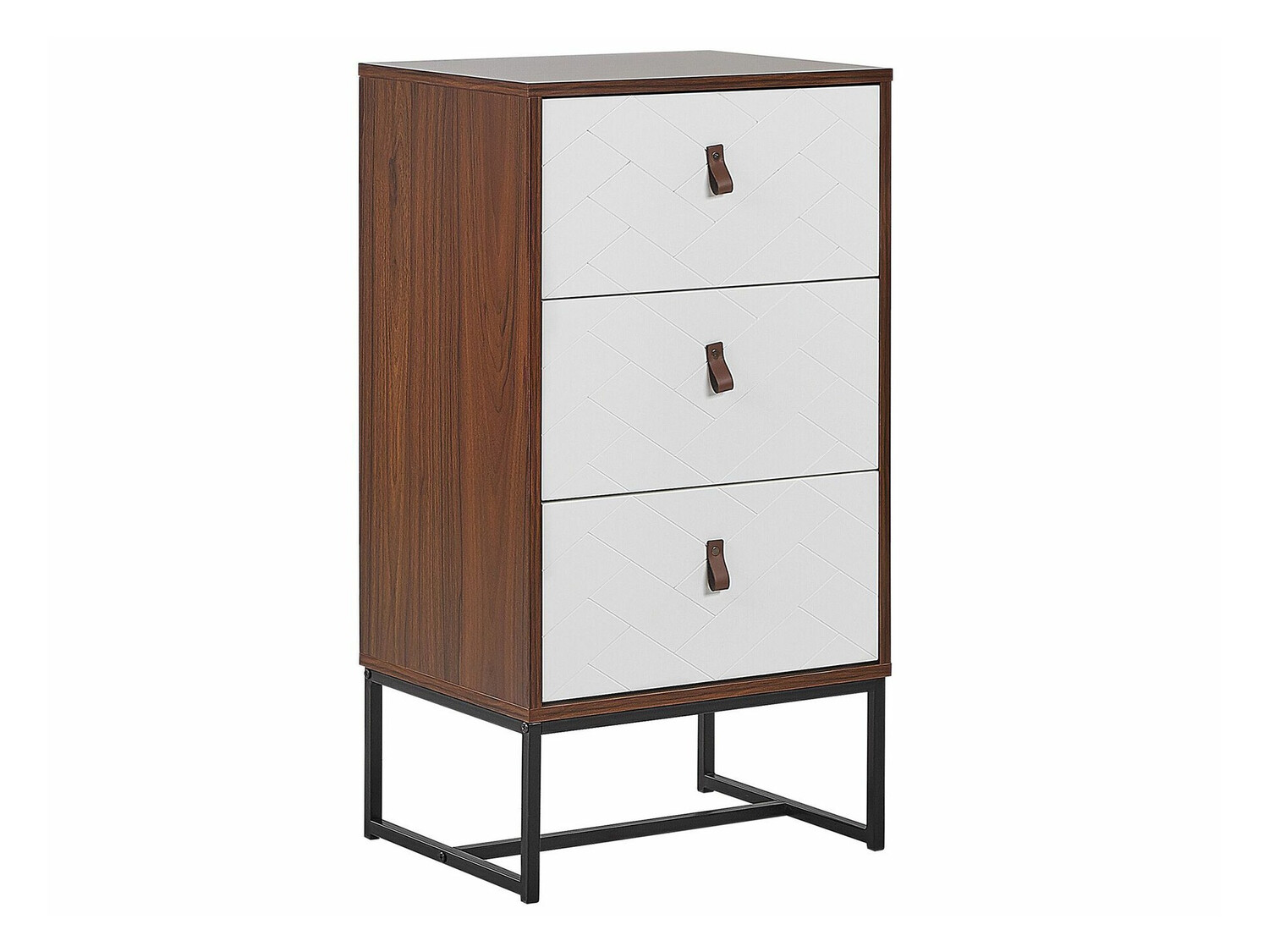 Komoda Fiotivu 103 (Bijela + Crna + Tamno drvo)