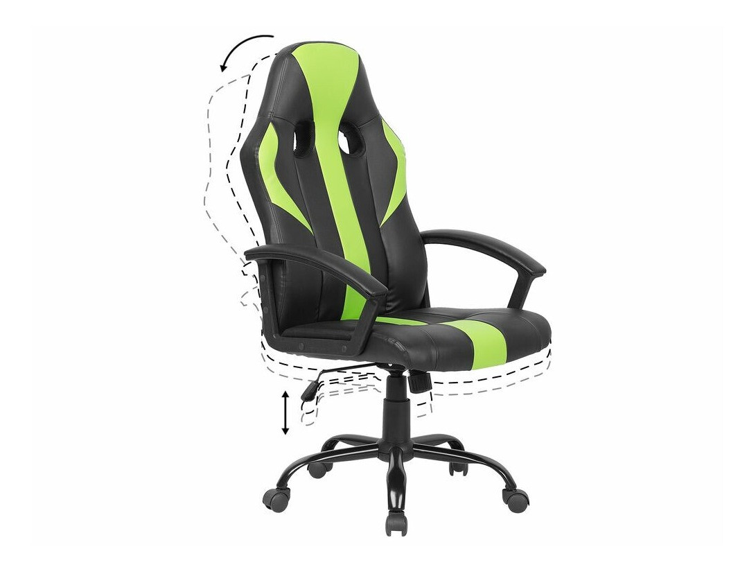 Gaming stolica Berwyn 316 (Crna + Zelena)
