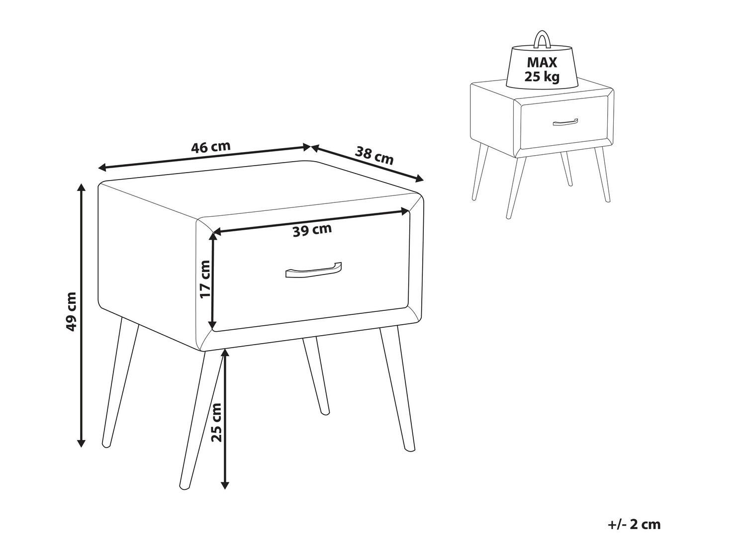 Noćni ormarić Berwyn 325 (Zelena + Zlatna)