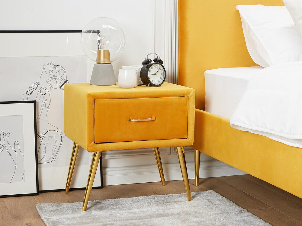 Noćni ormarić Berwyn 325 (Žuta + Zlatna)