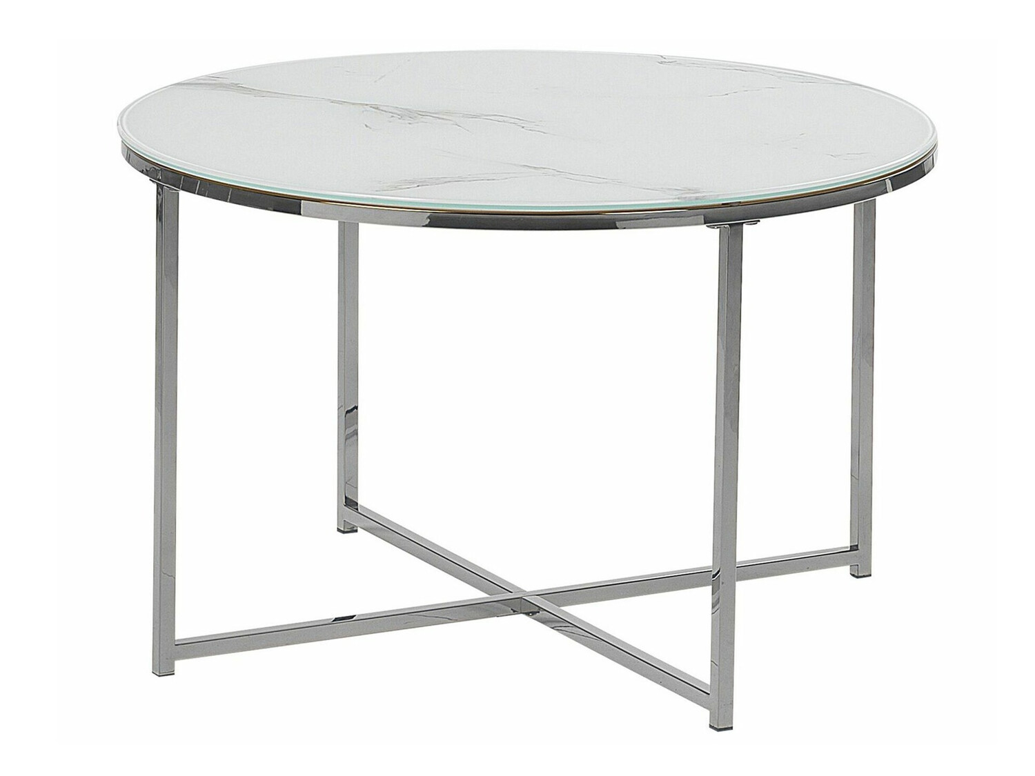 Stolić za kavu Berwyn 392 (Bijeli mramor + Srebrna)
