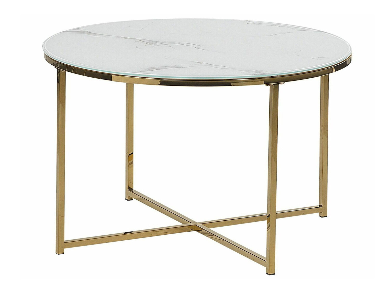 Stolić za kavu Berwyn 392 (Bijeli mramor + Zlatna)